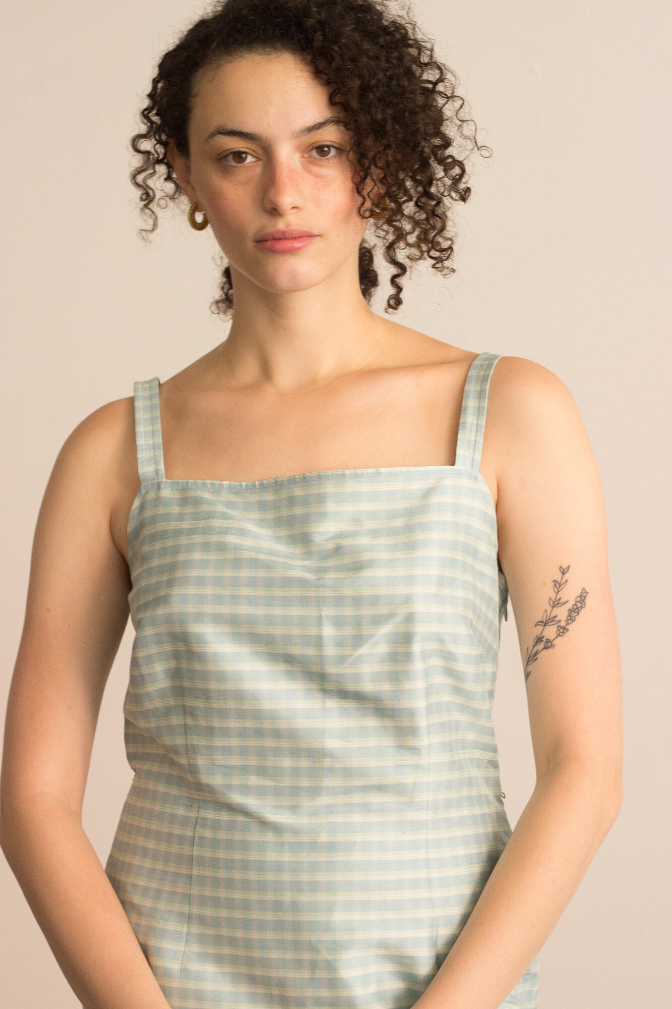 1990s Teal Madras Sun Dress