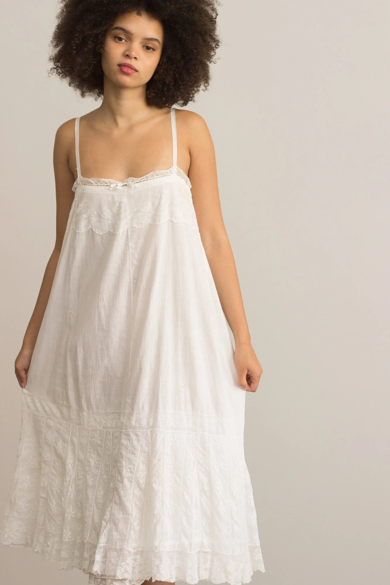 chinese dress ladies White Eyelet Rose Trapeze Mini Dress