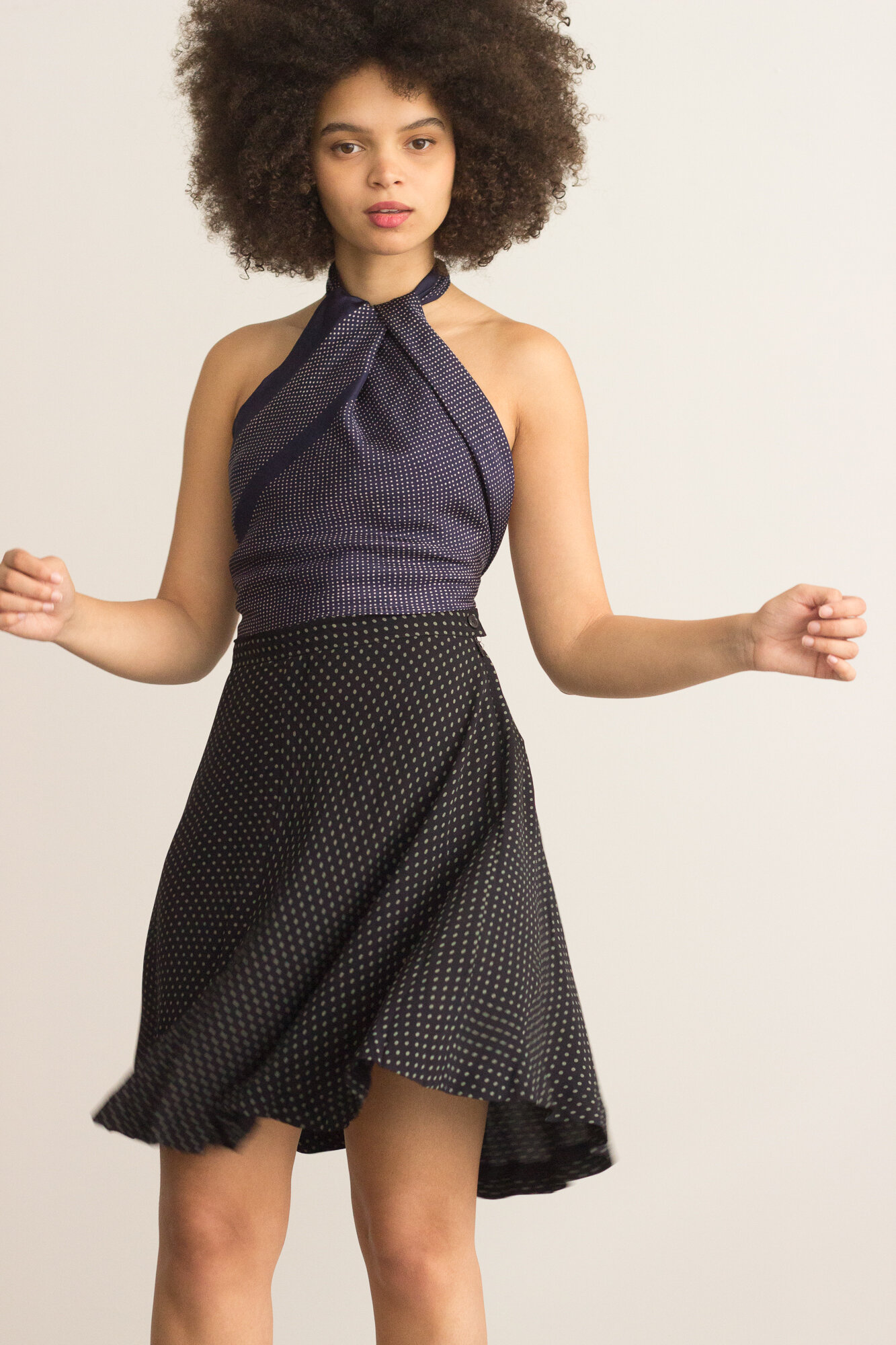 chinese dress ladies Delaney Polka Dot Mini Dress main image 1