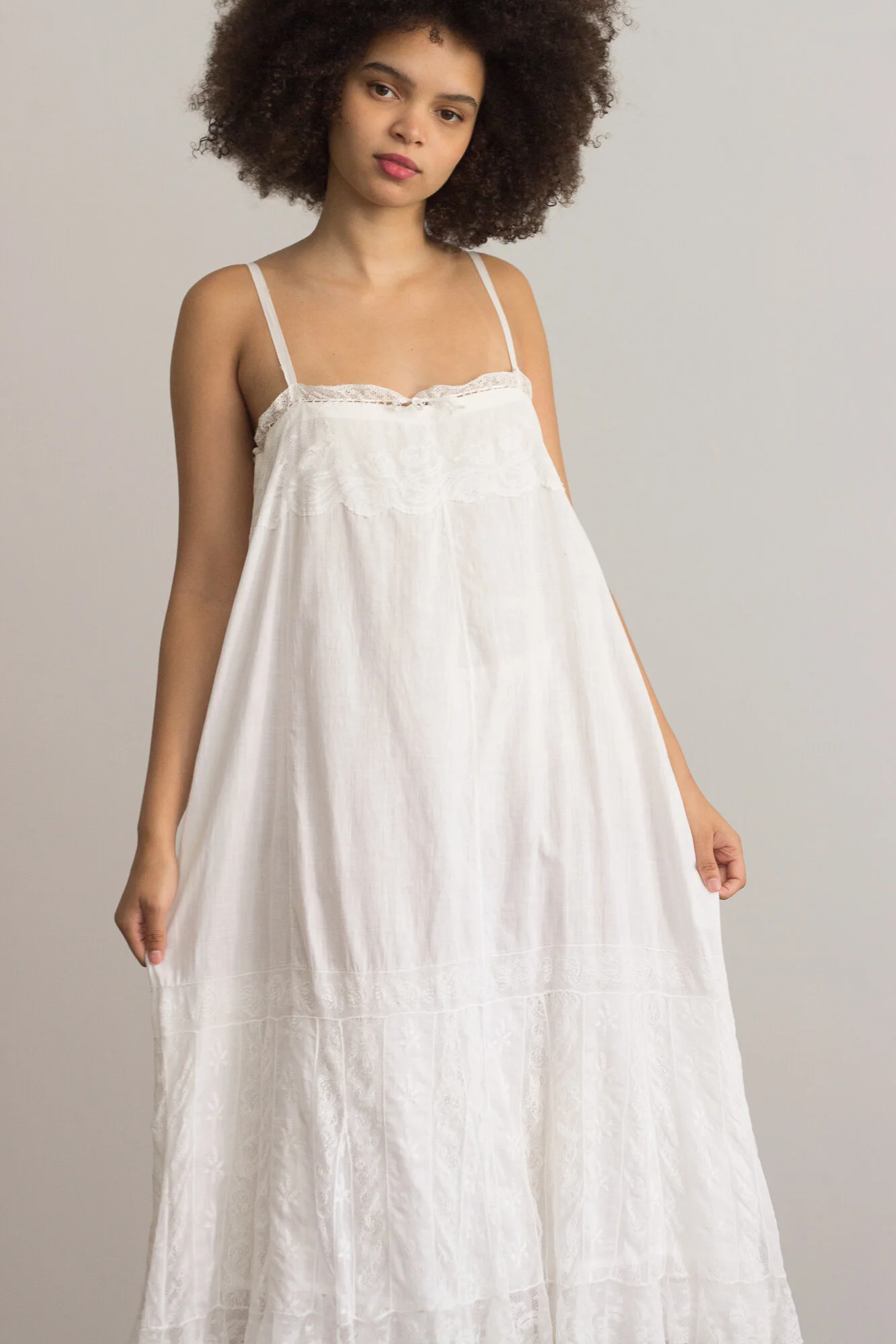 Antique Lace and Cotton Trapeze Dress