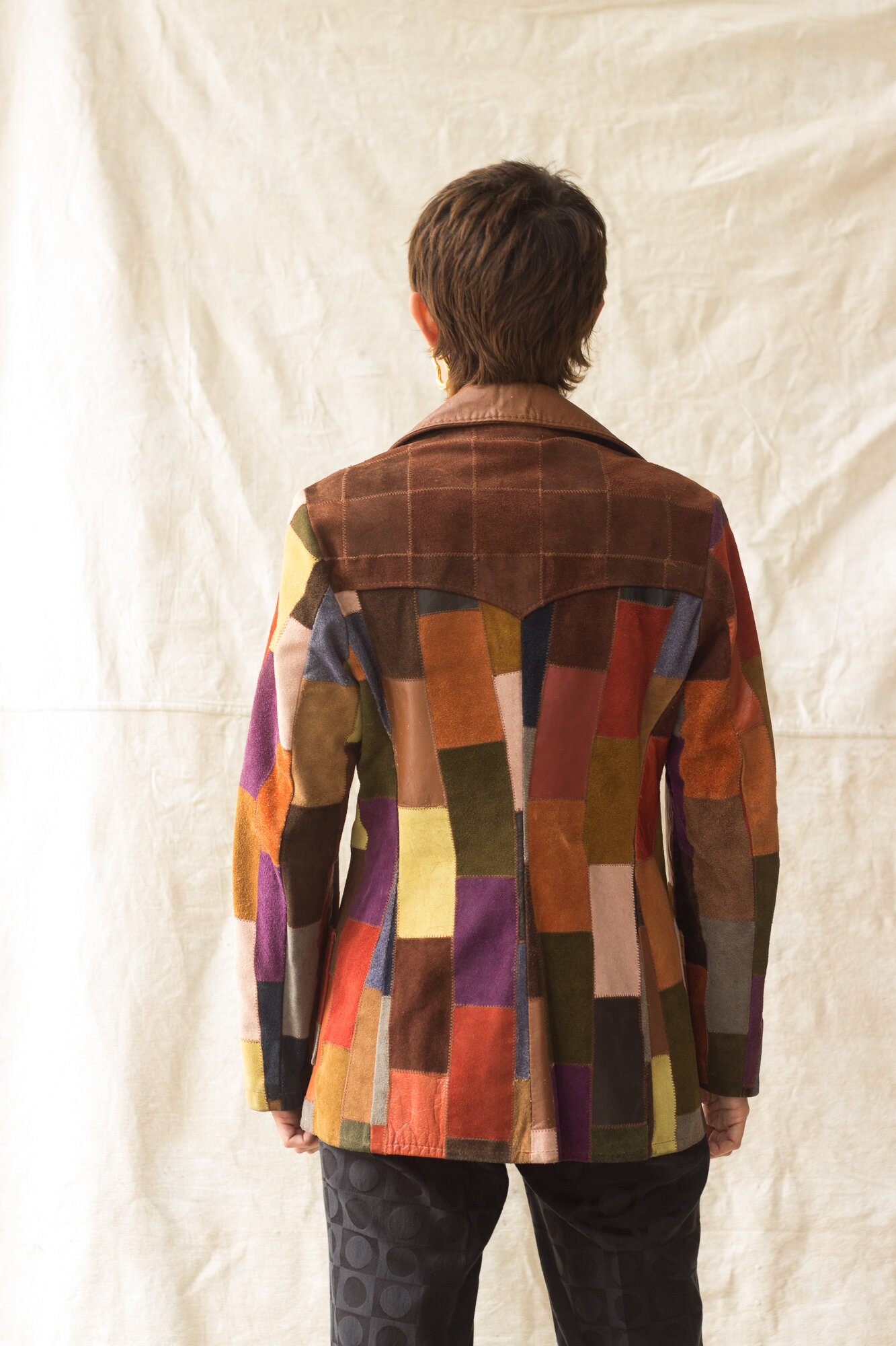 ACA 1970s Suede and Leather Patchwork Jacket