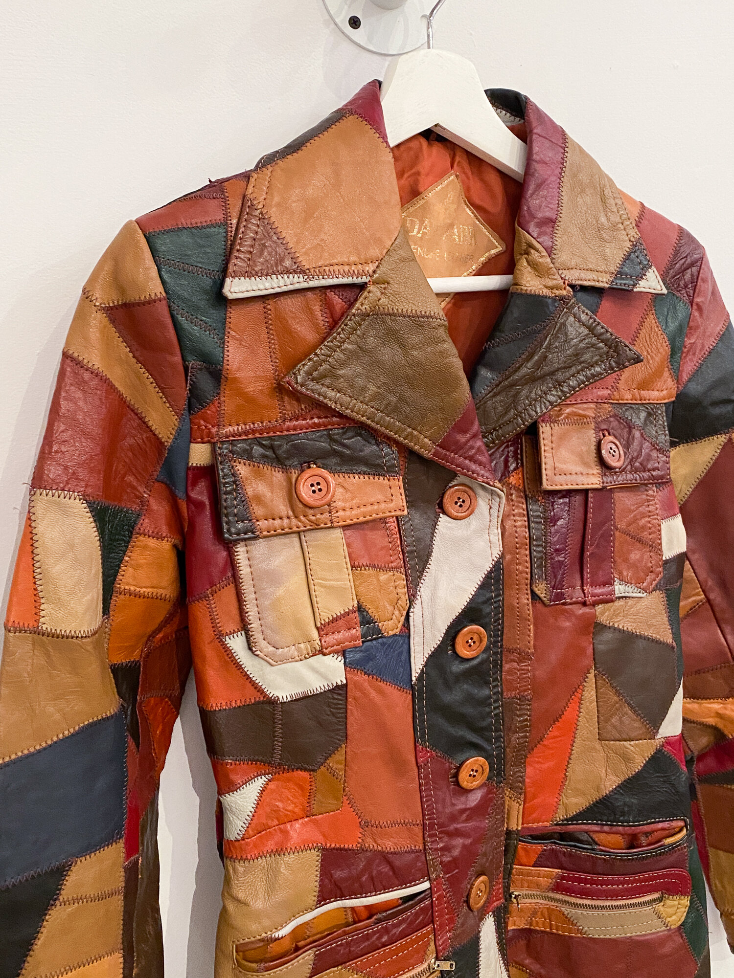 1970s Leather Patchwork Jacket - Size XS