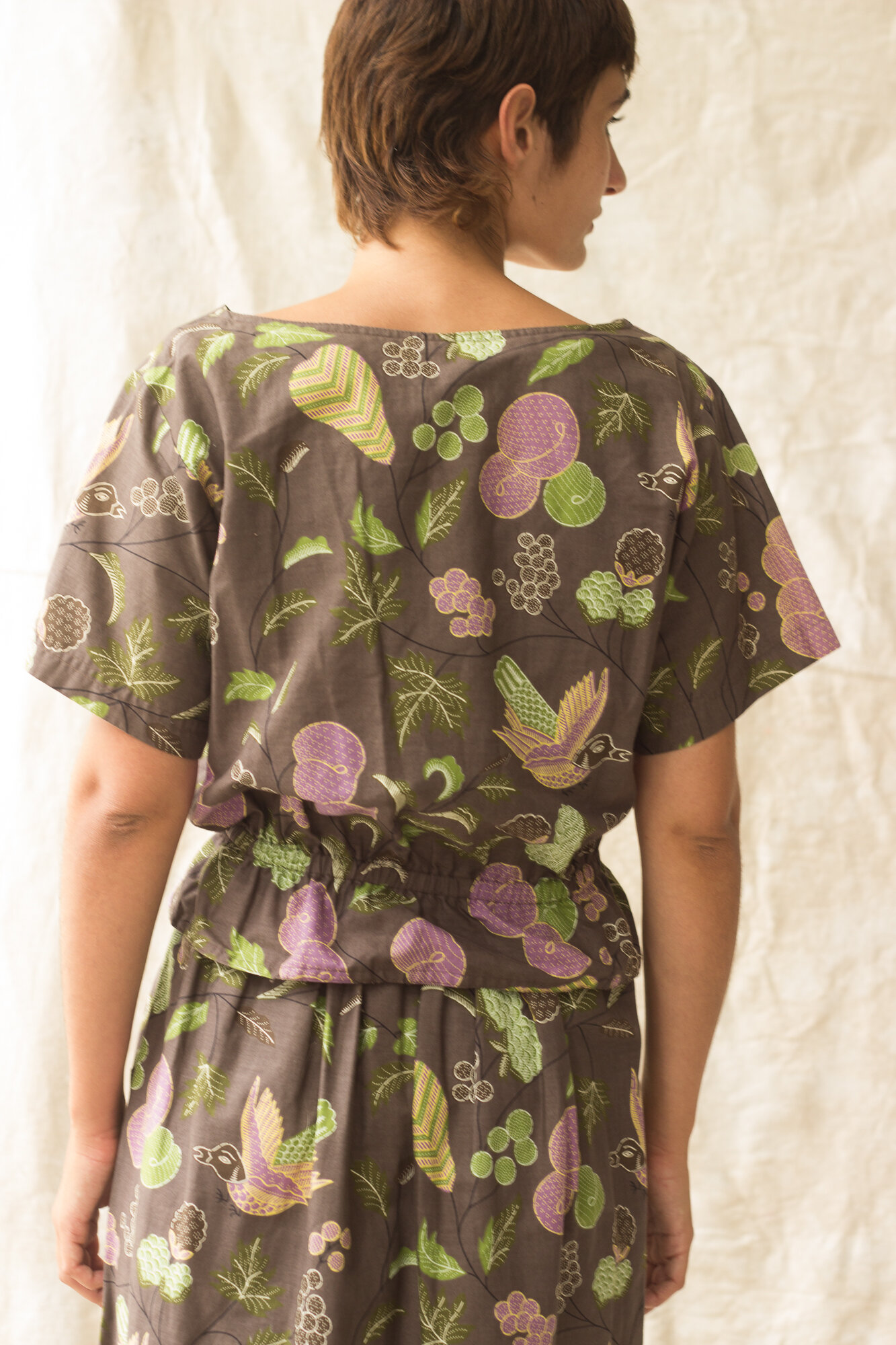 1980s KOOS Van der Akker Embroidered Cotton Batik Set