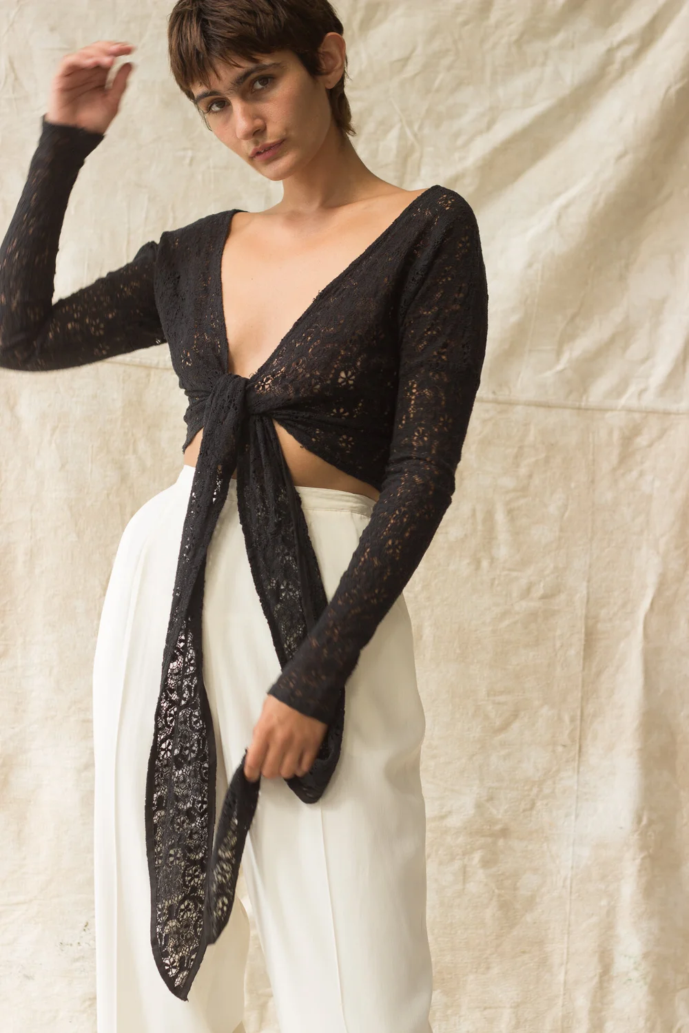 1970s Black Cotton Lace-Trimmed Mexican Peasant Dress - Size XL Wayward Collection 1970s Black Cotton Lace-Trimmed Mexican Peasant Dress - Size XL Wayward Collection