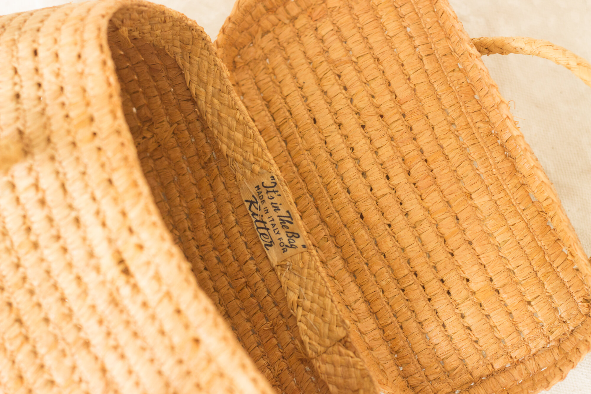 1950s Italian Straw Bag with Seashells