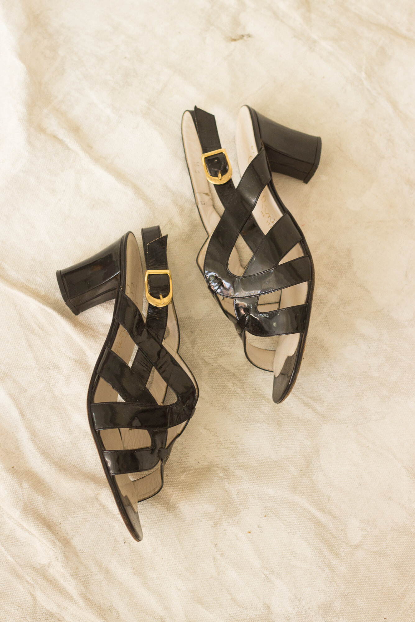 1960s Italian Patent Leather Sandals Size 8M