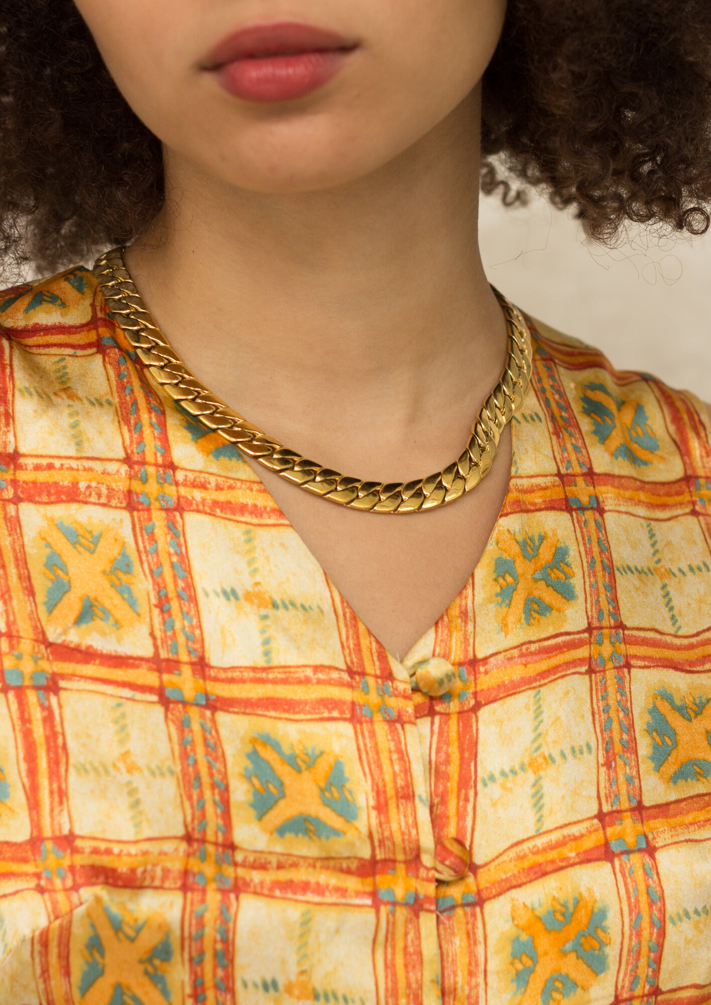 1980s Gold "Heart" Link Collar