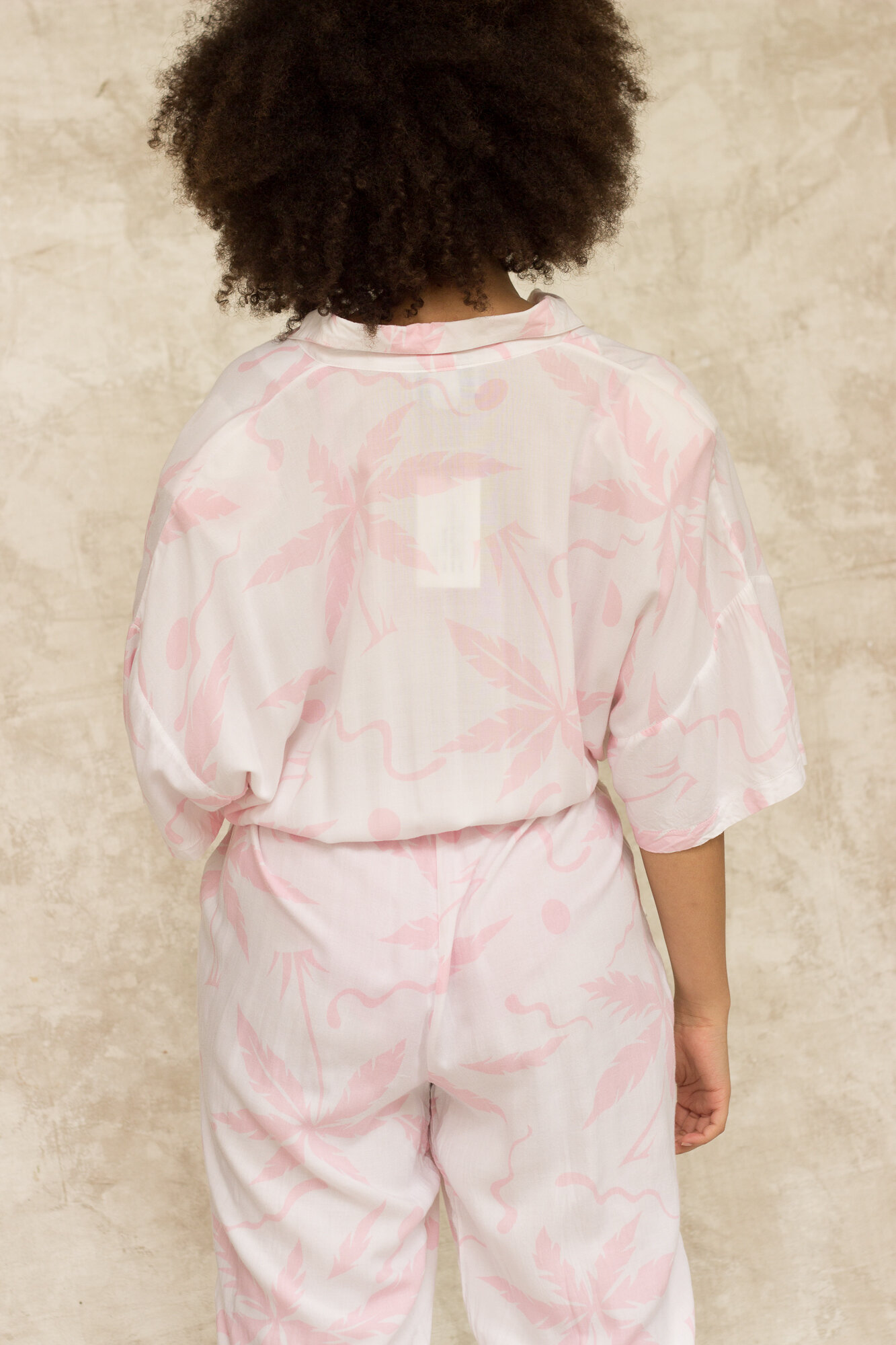 1980s Palm Tree Print Jumpsuit - Size M