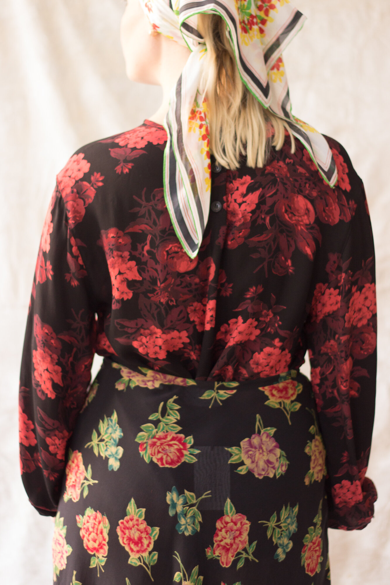 1990s August Silk Double Layer Chiffon Skirt - Size L