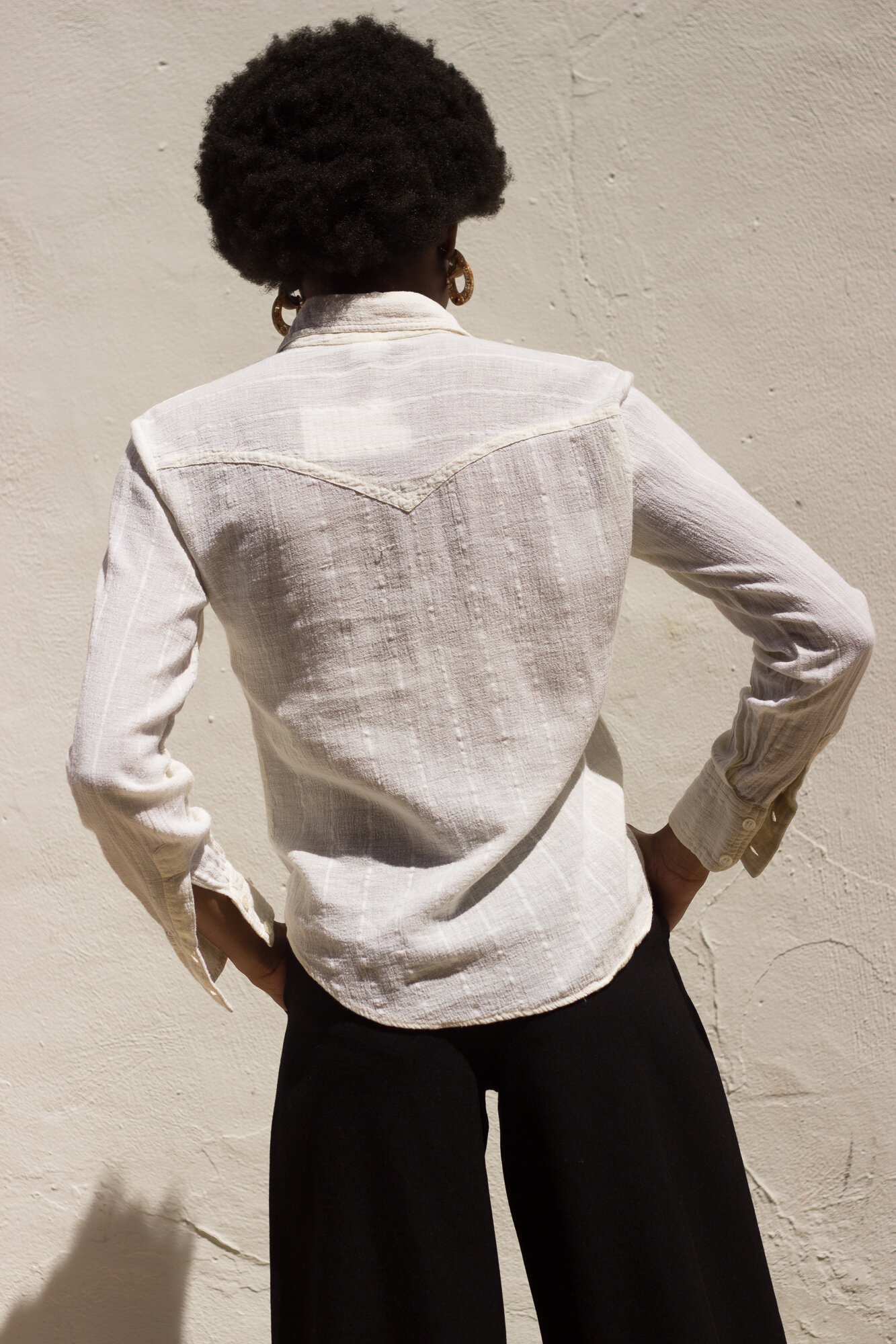 1970s Cream India Cotton Cowgirl Shirt