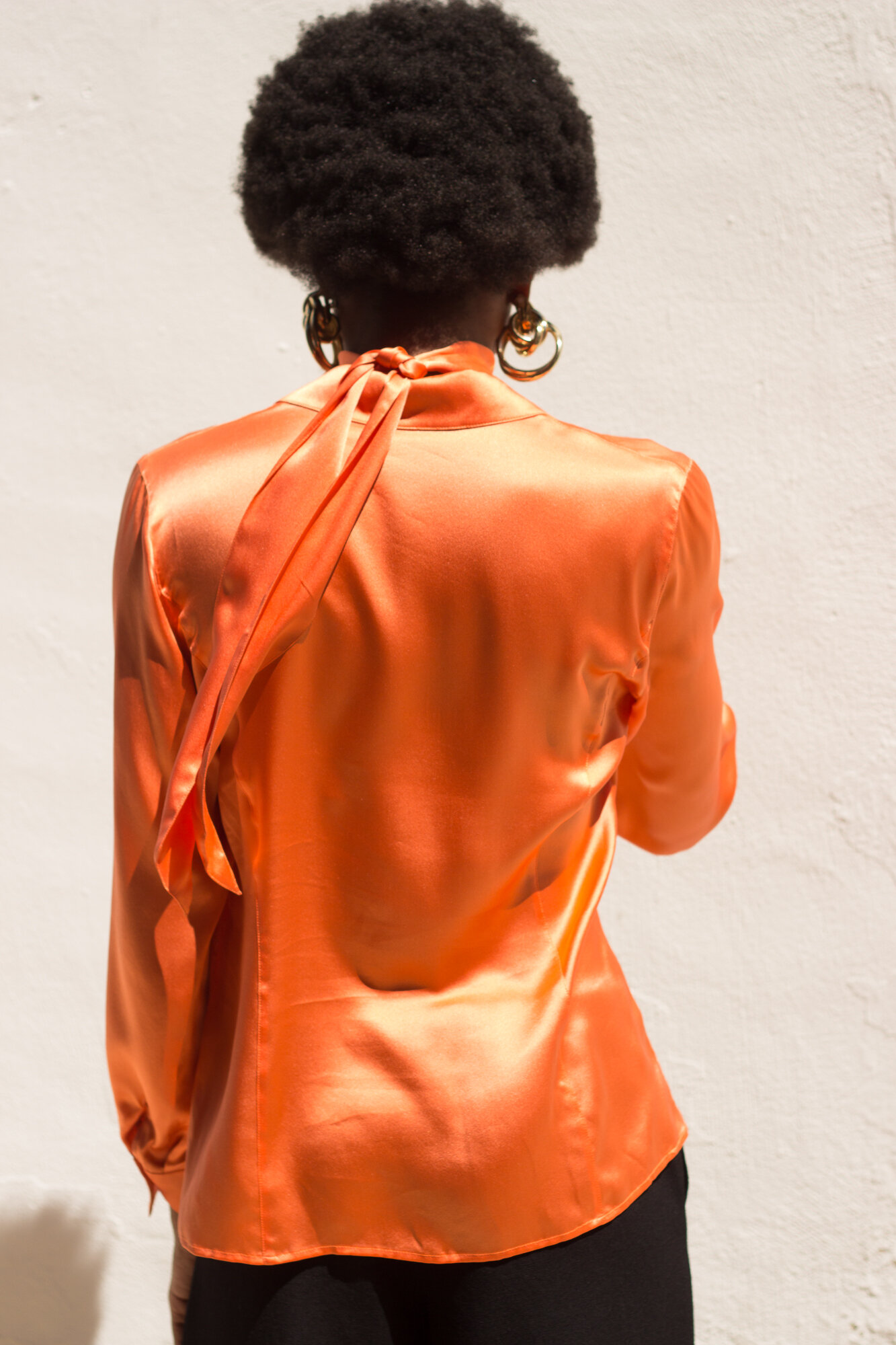 1980s ESCADA Peach Silk Blouse