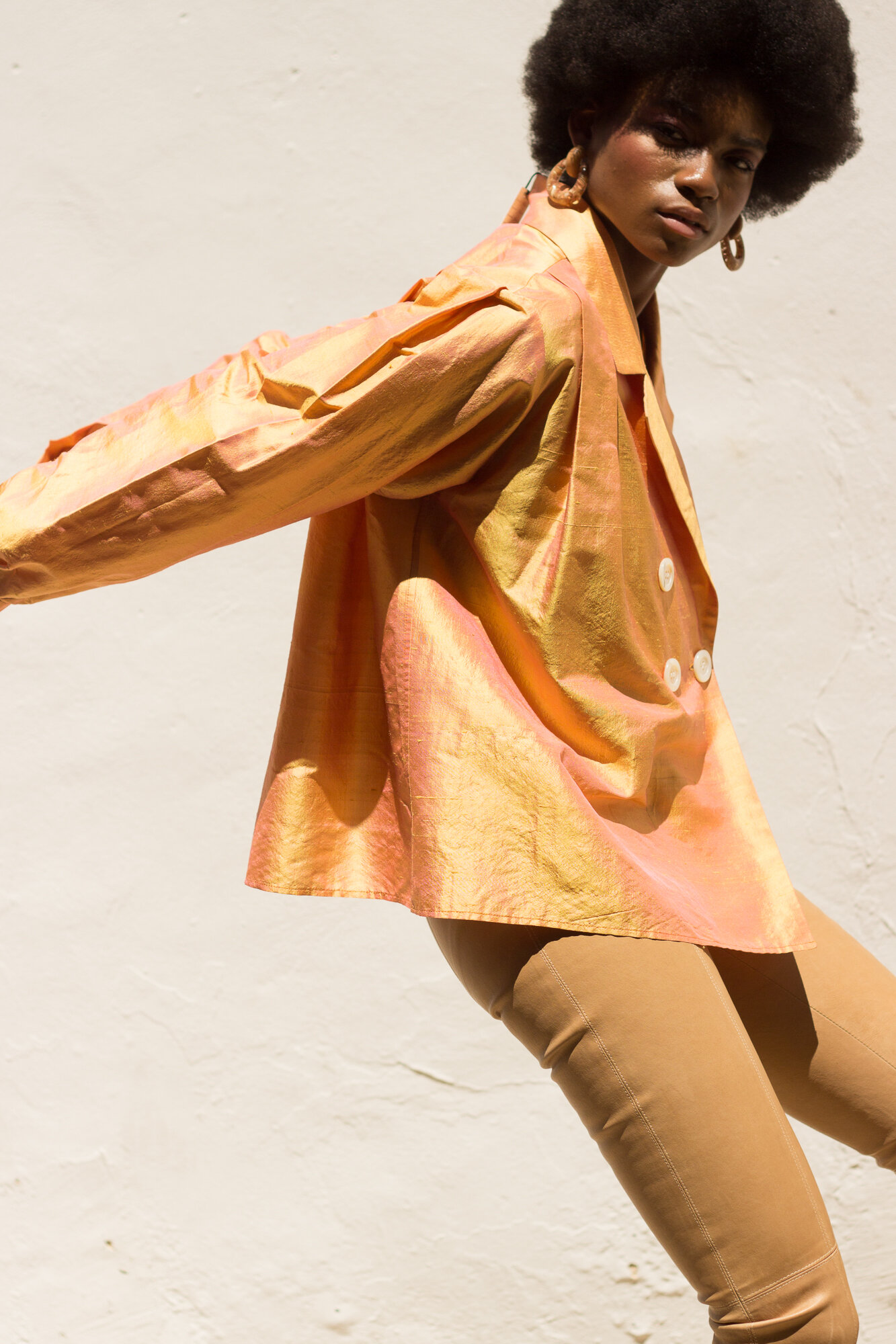 1980s Yves Saint Laurent Iridescent Silk Top