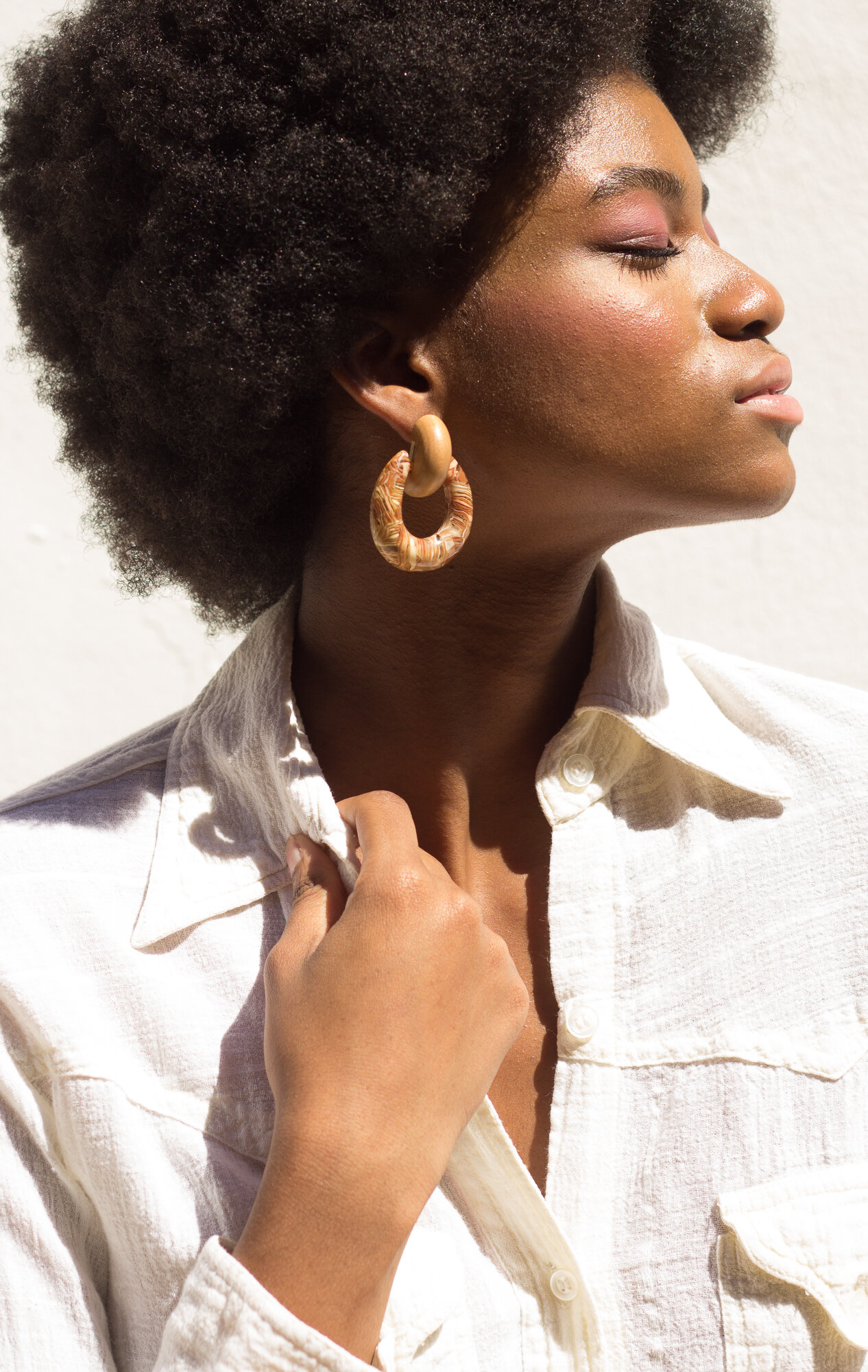 1970s Acrylic Door Knocker Earrings