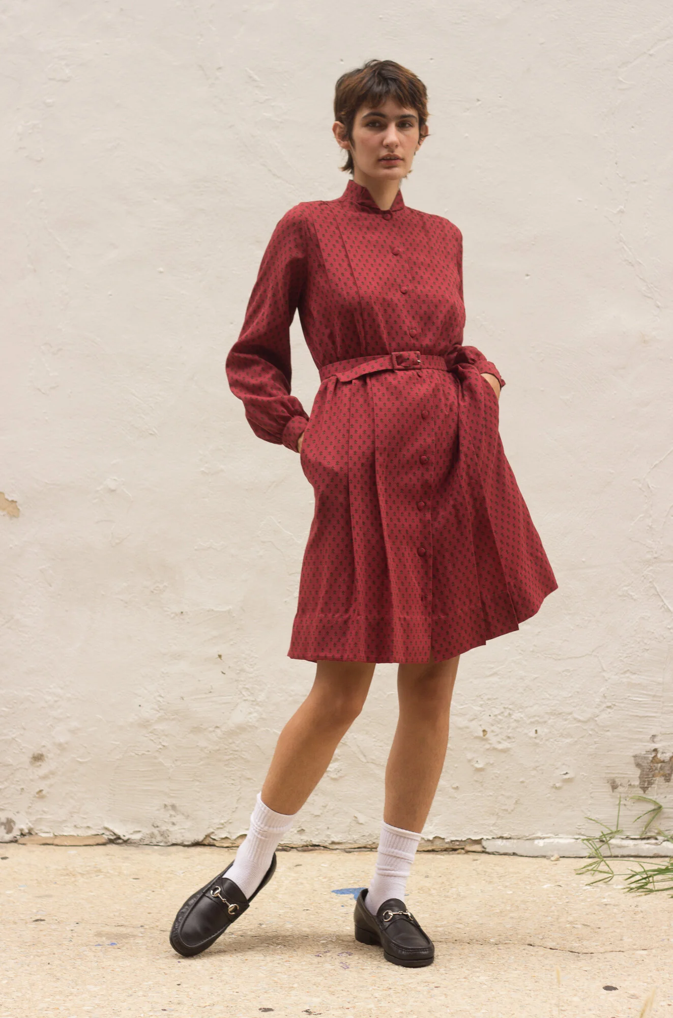 1970s shirt dress 70s Halston Silk Shirt Dress