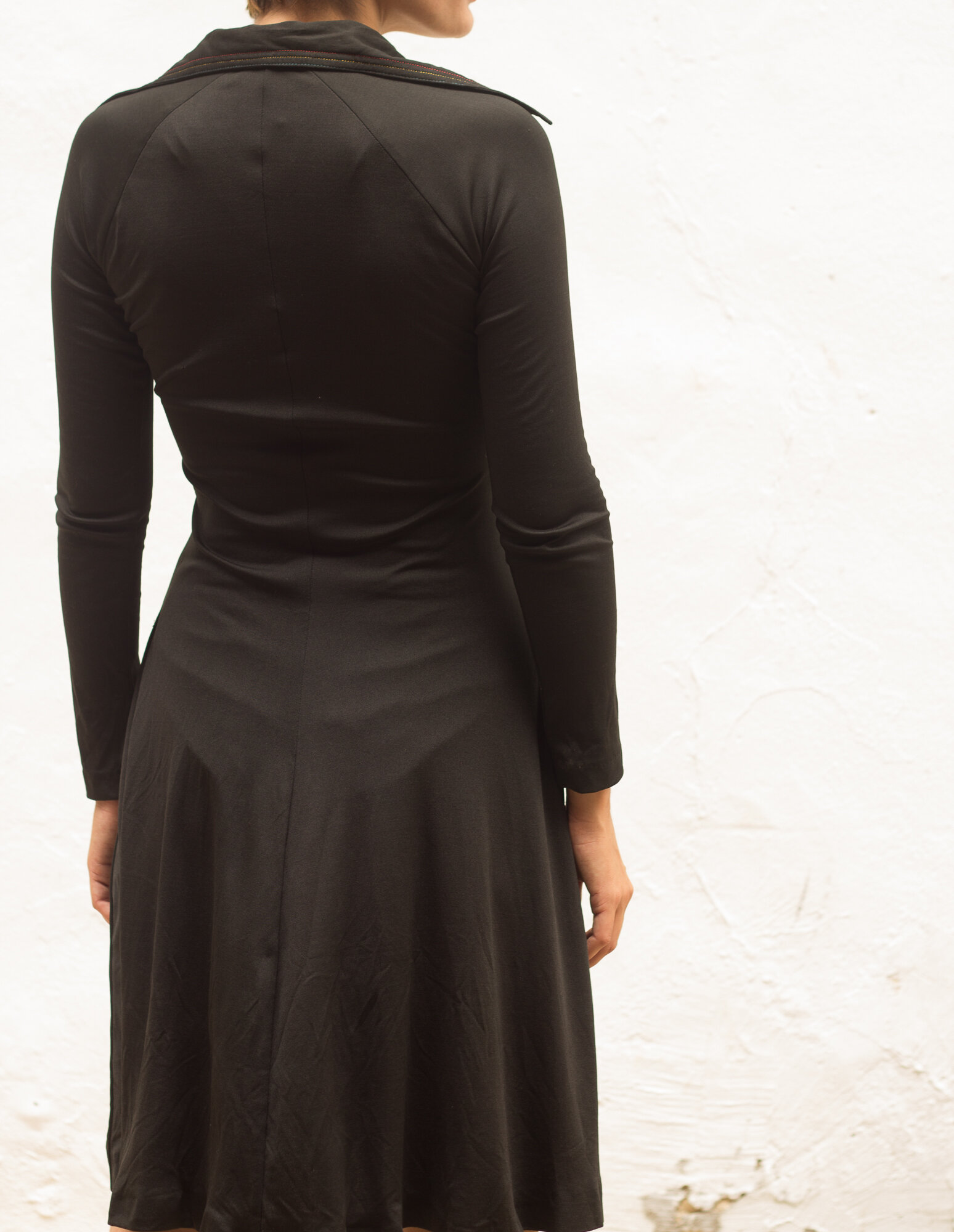 1970s Crumpets Jersey Striped Dress