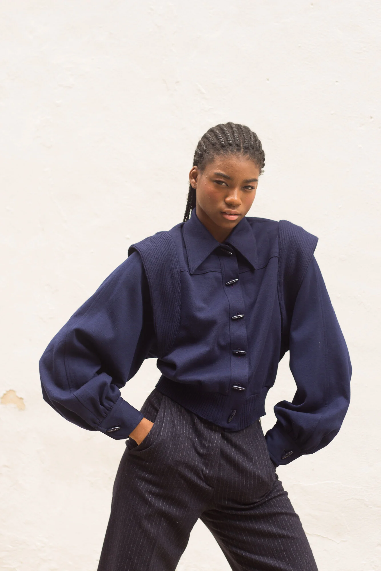 1980s Avant Garde Claude Montana Navy Jacket — Wayward Collection