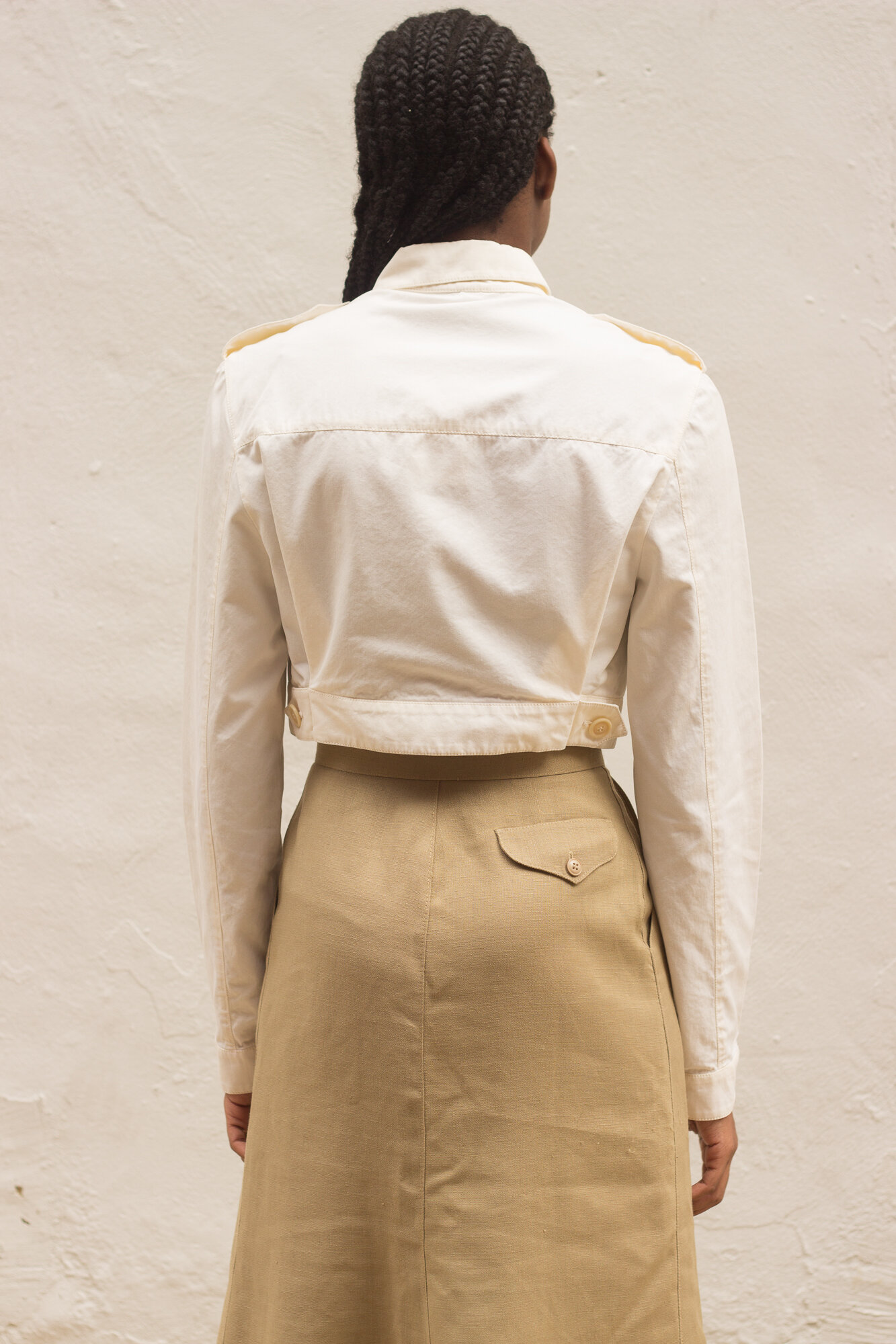 1970s Crisp Cotton Cropped Safari Jacket