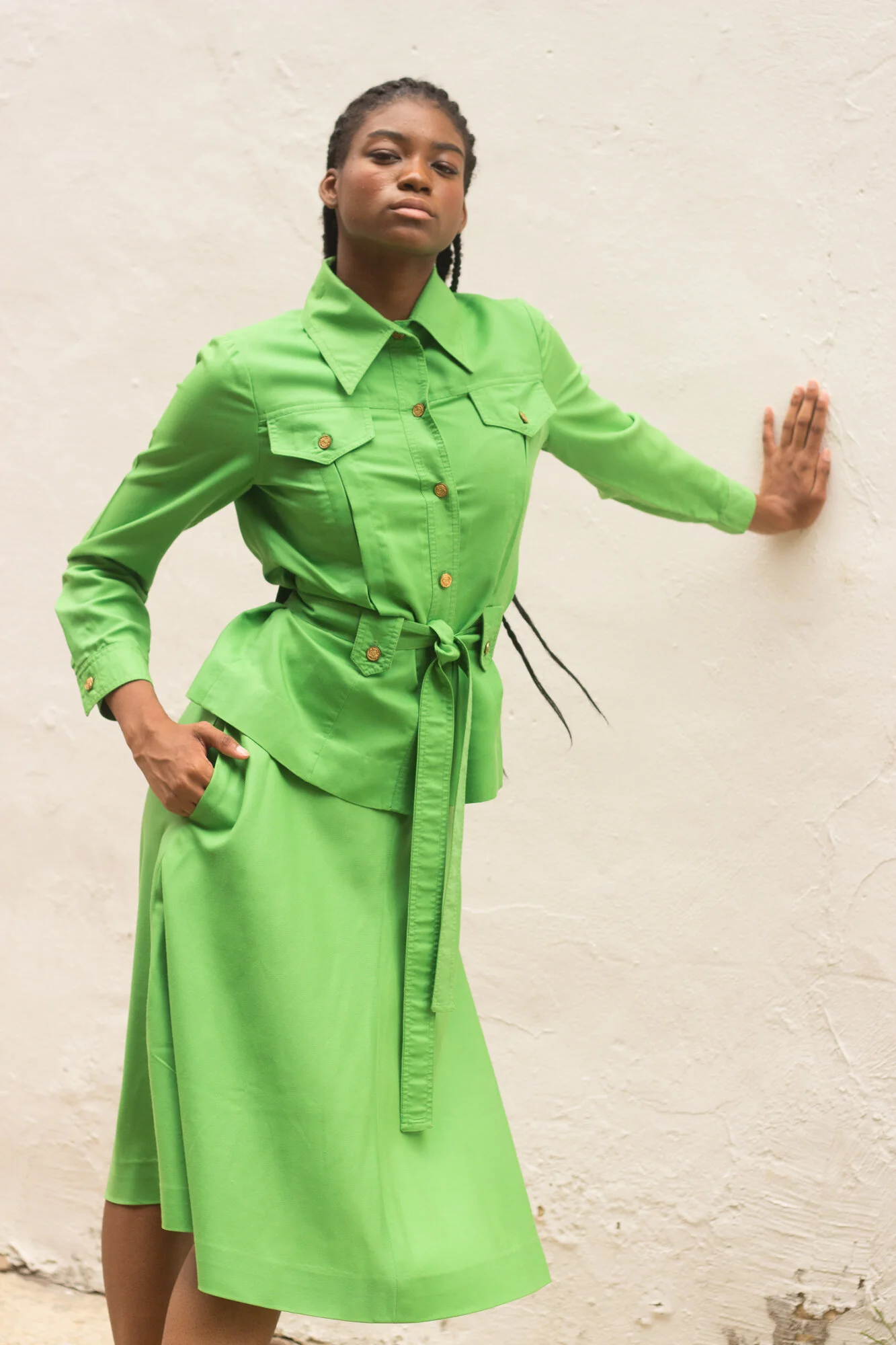 green safari dress Anavini Velani Girls Green Check Smocked Safari Zoo Animals Bishop Dress 4T main image 1