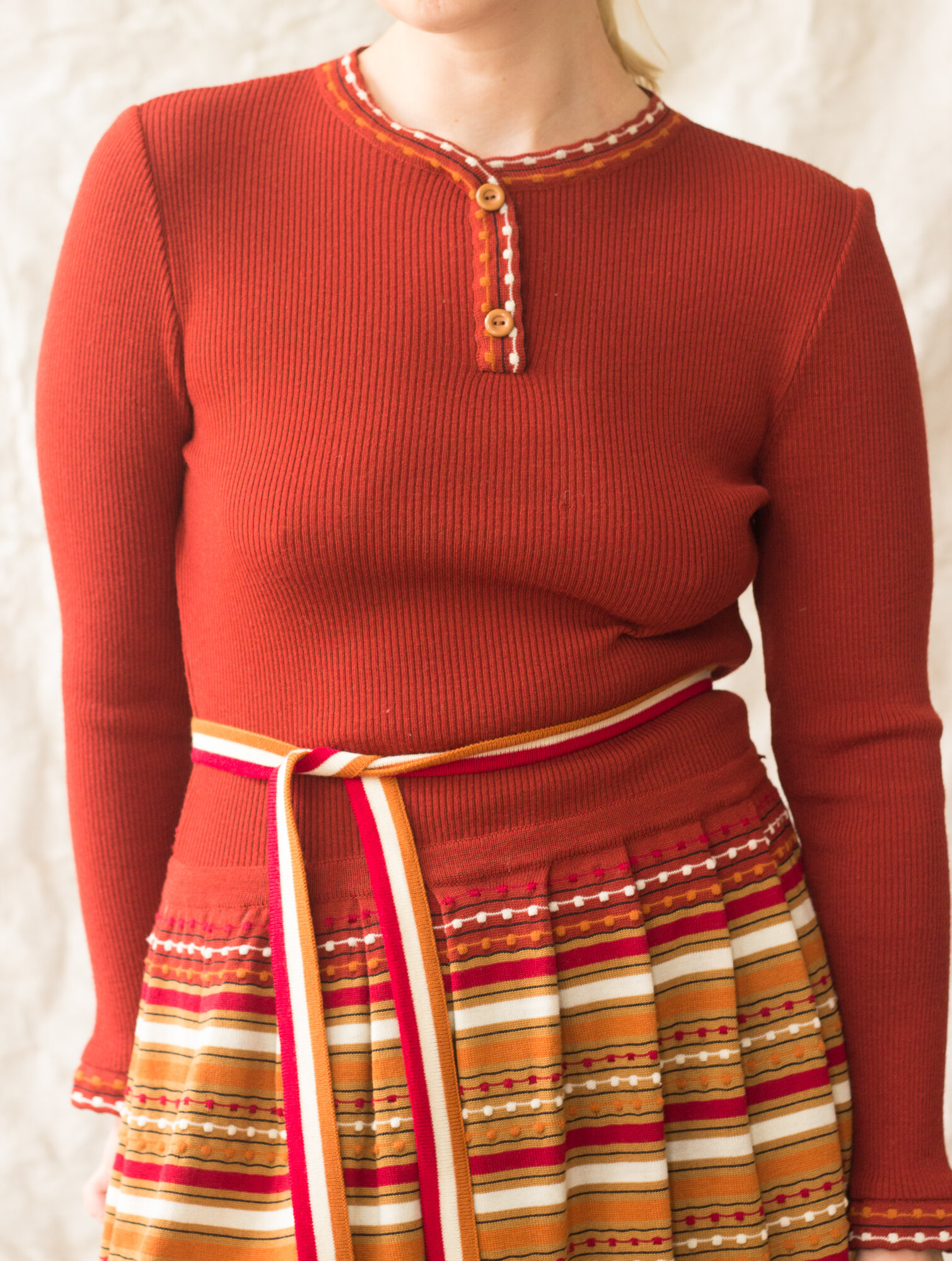 1970s Crissa Linea Italiana Ribbed Knit Dress