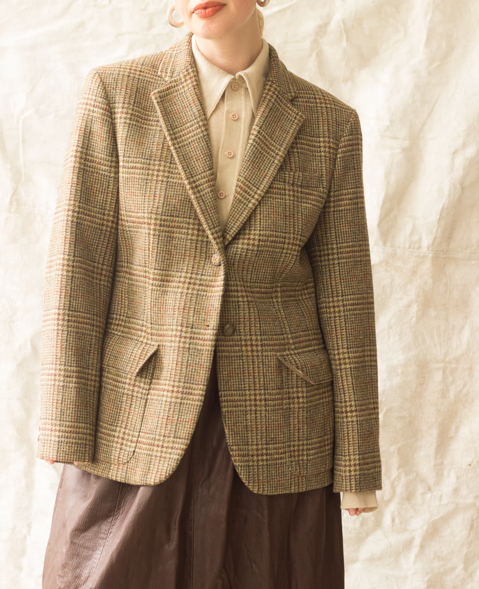 1980s Ralph Lauren Glen Plaid Wool Blazer