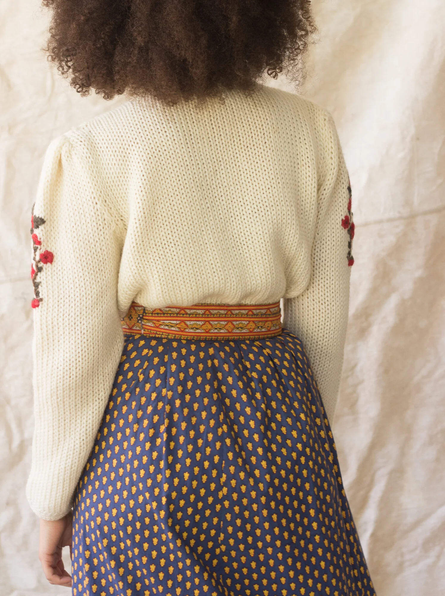 1980s Rose Embroidered Austrian Style Wool Cardigan — Wayward 