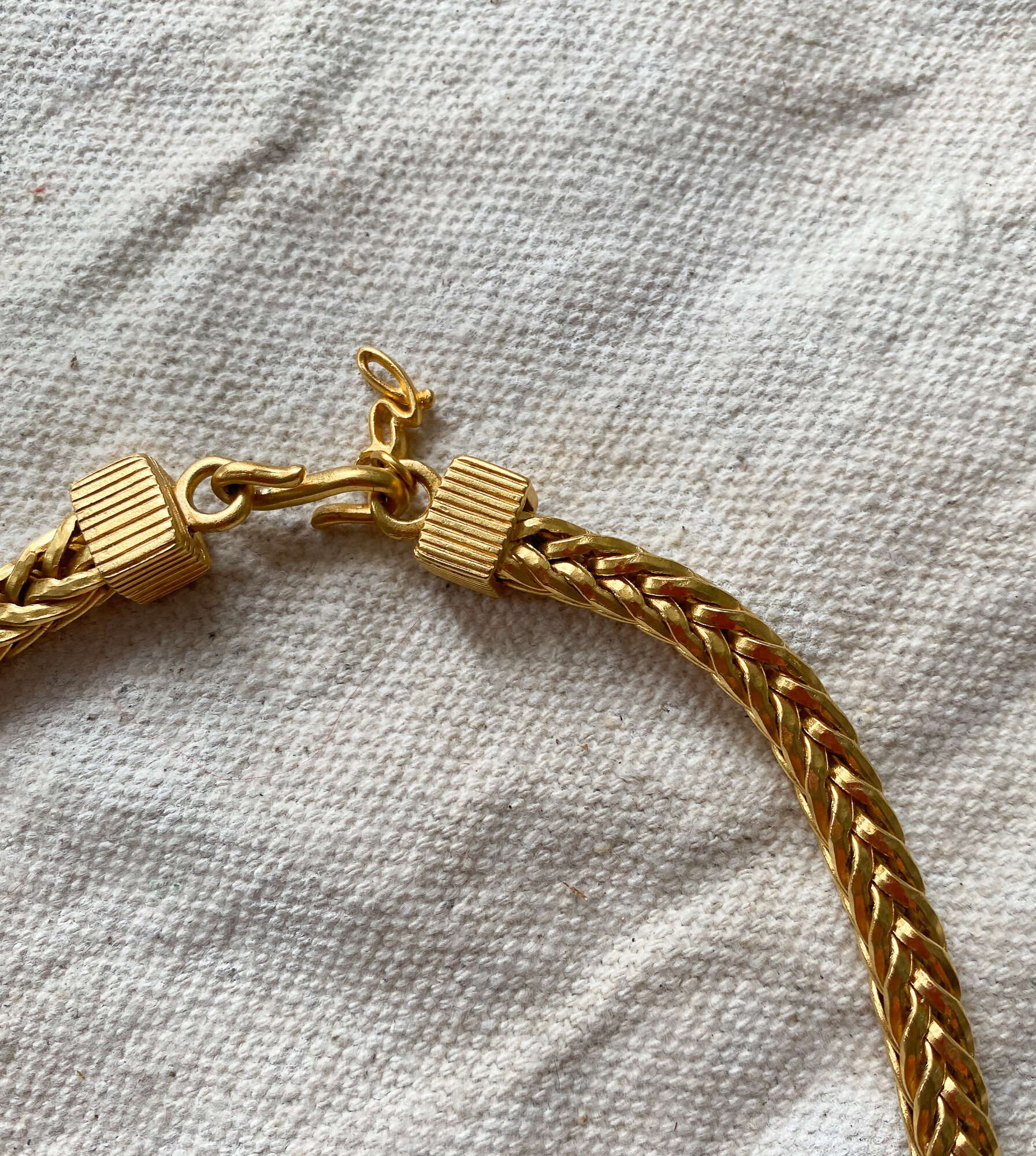 1980s Box Braided Gold Collar