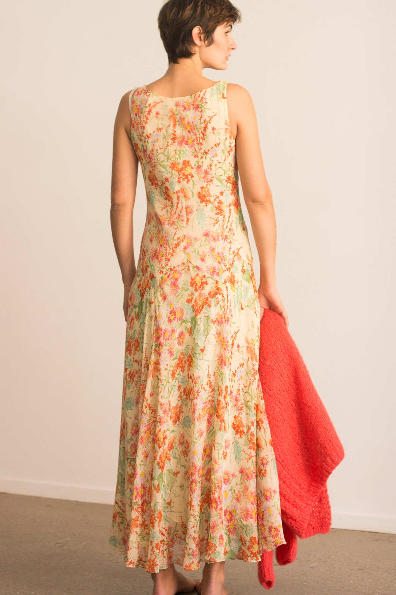 1990s Jones New York 30s-Inspired Silk Bia Dress