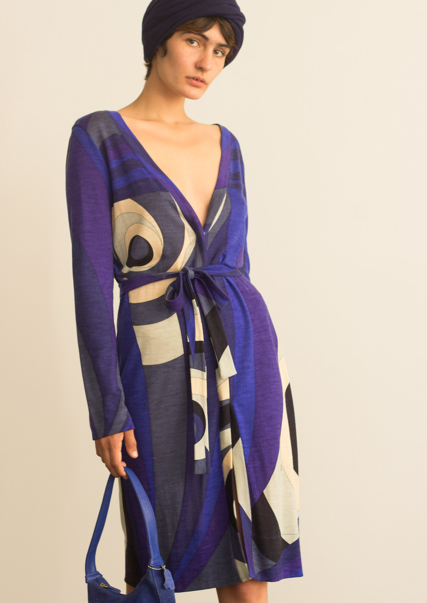 1990s Emilio Pucci Printed Wool Knit Dress
