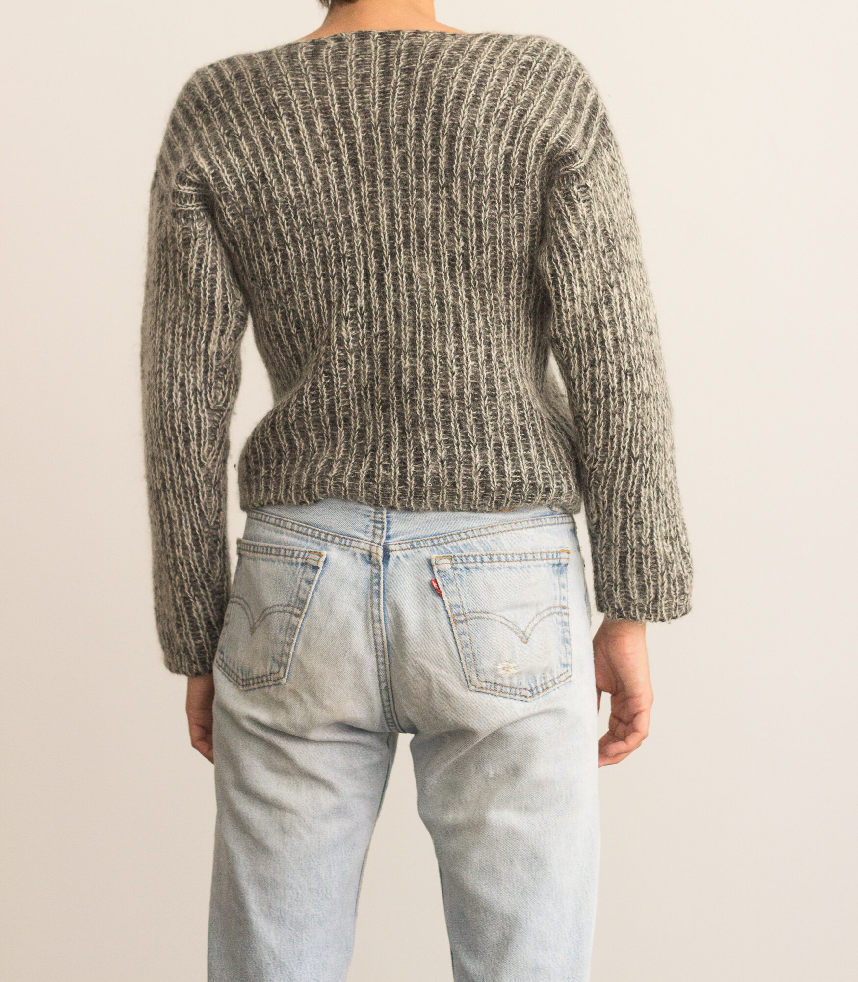 1980s Gray Bateau Neck Pullover