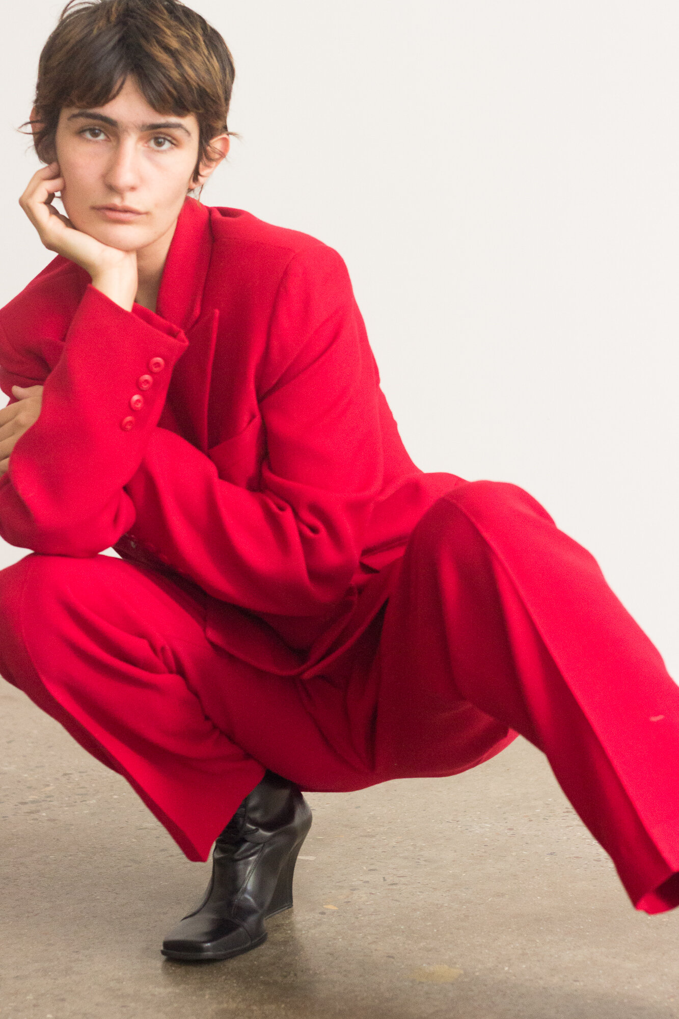 1980s Ralph Lauren Red Double Breasted Suit