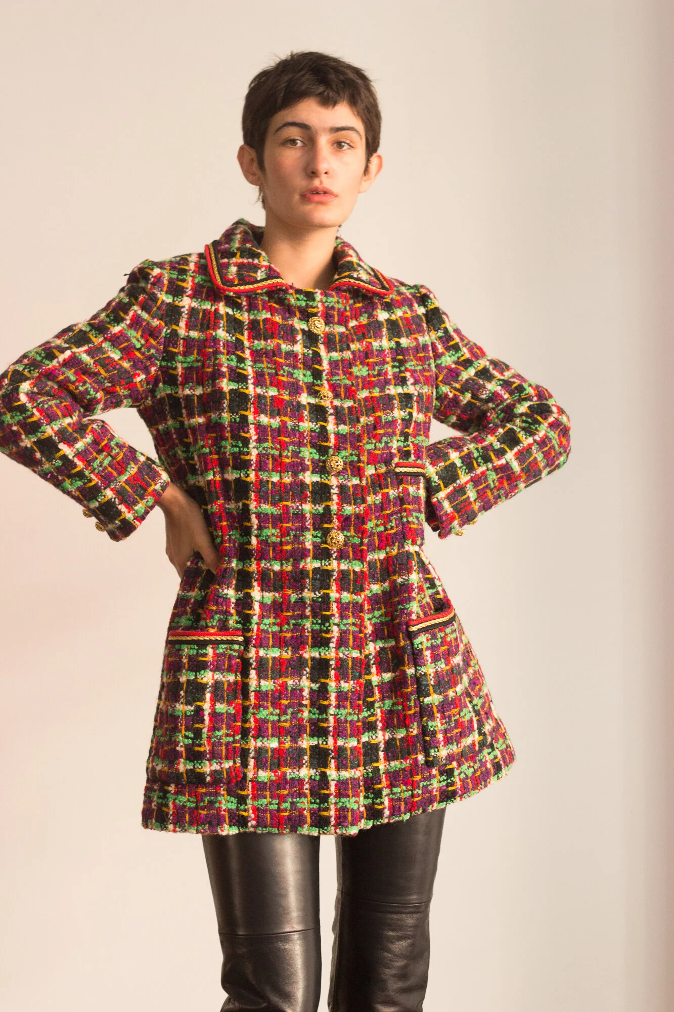 1980s Colorful Wool Tweed Chanel-Inspired Jacket — Wayward Collection 