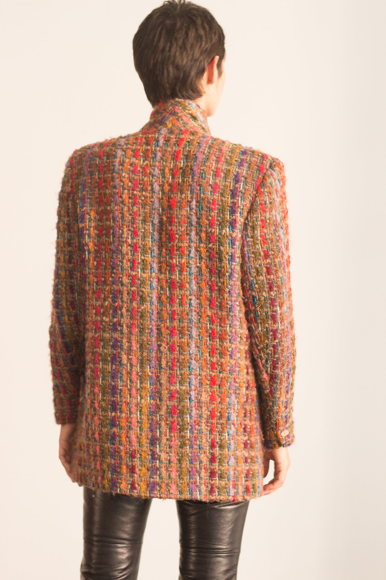 1980s "Giraffe" Nubby Mohair Tweed Oversize Blazer