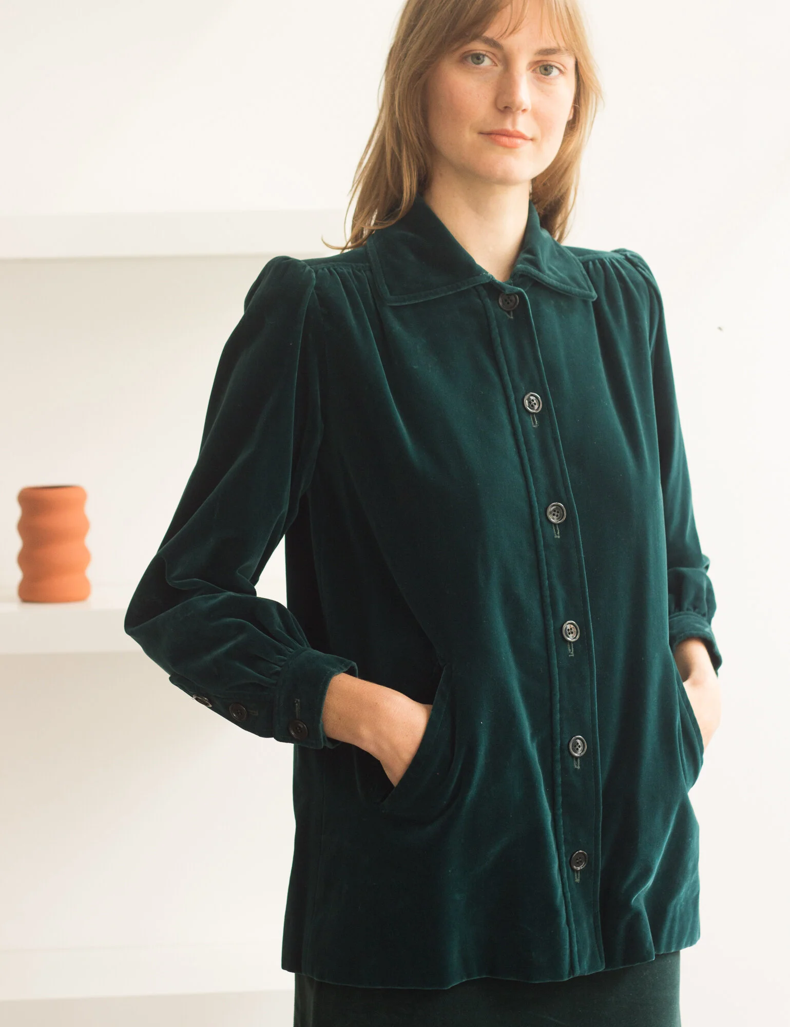 1970s Emerald Velvet Yves Saint Laurent Rive Gauche Set — Wayward 