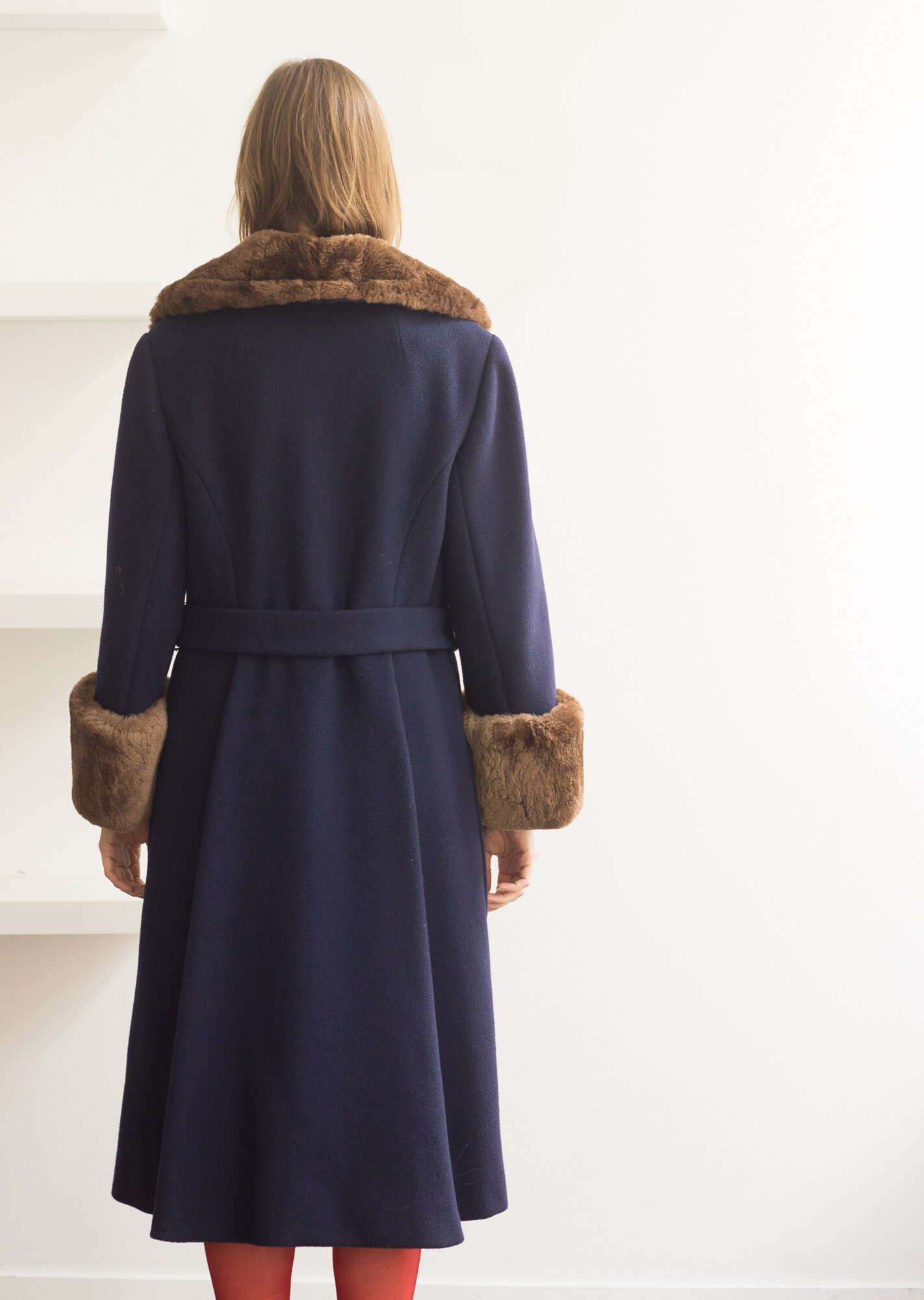 1970s Nan Duskin Cashmere Coat with Shear Beaver Trim