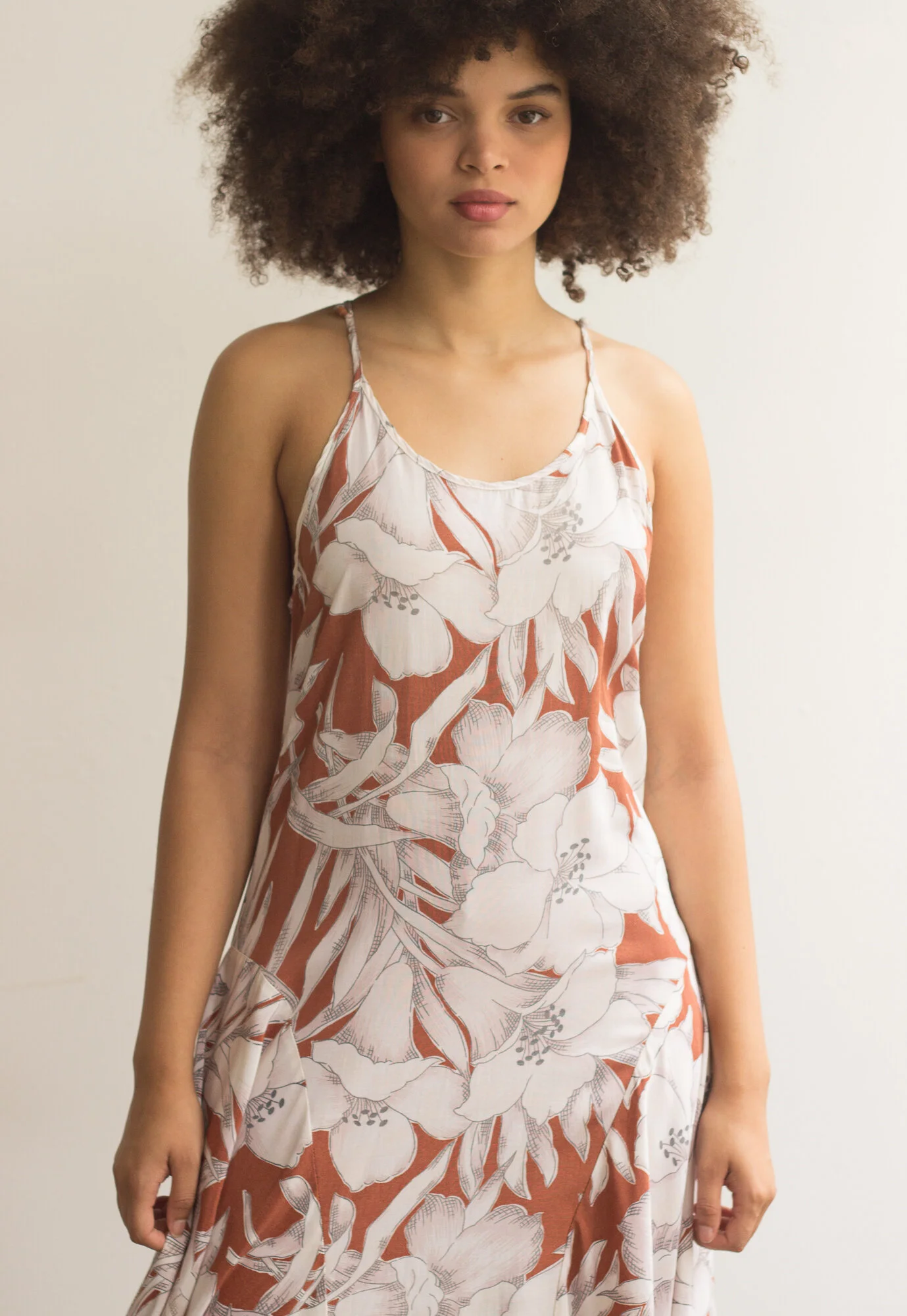 1980s Norma Kamali Hawaiian Print Bias Cut Racerback Dress — Wayward  Collection