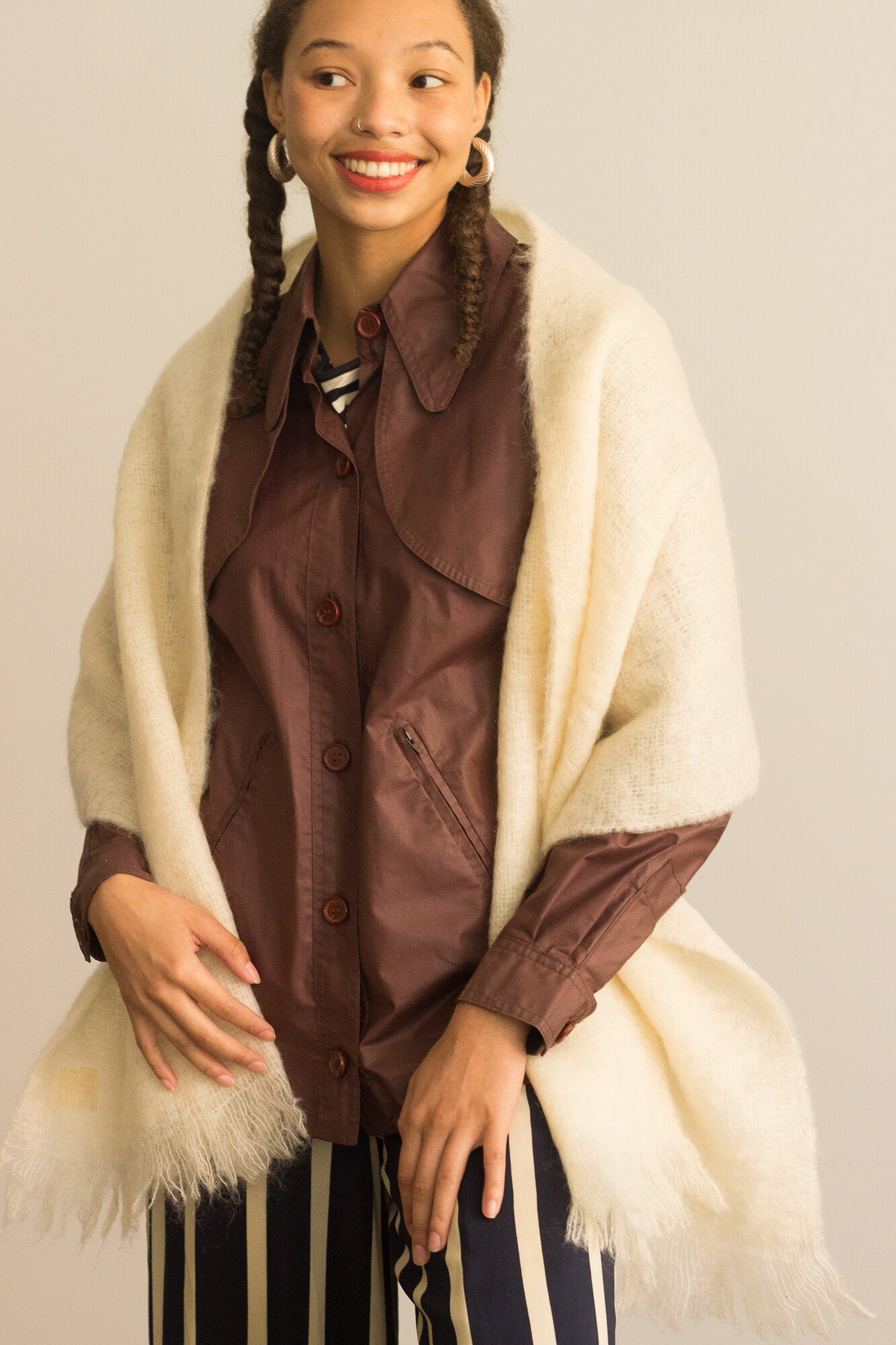 1970s Oxblood Polished Cotton Mini Trench