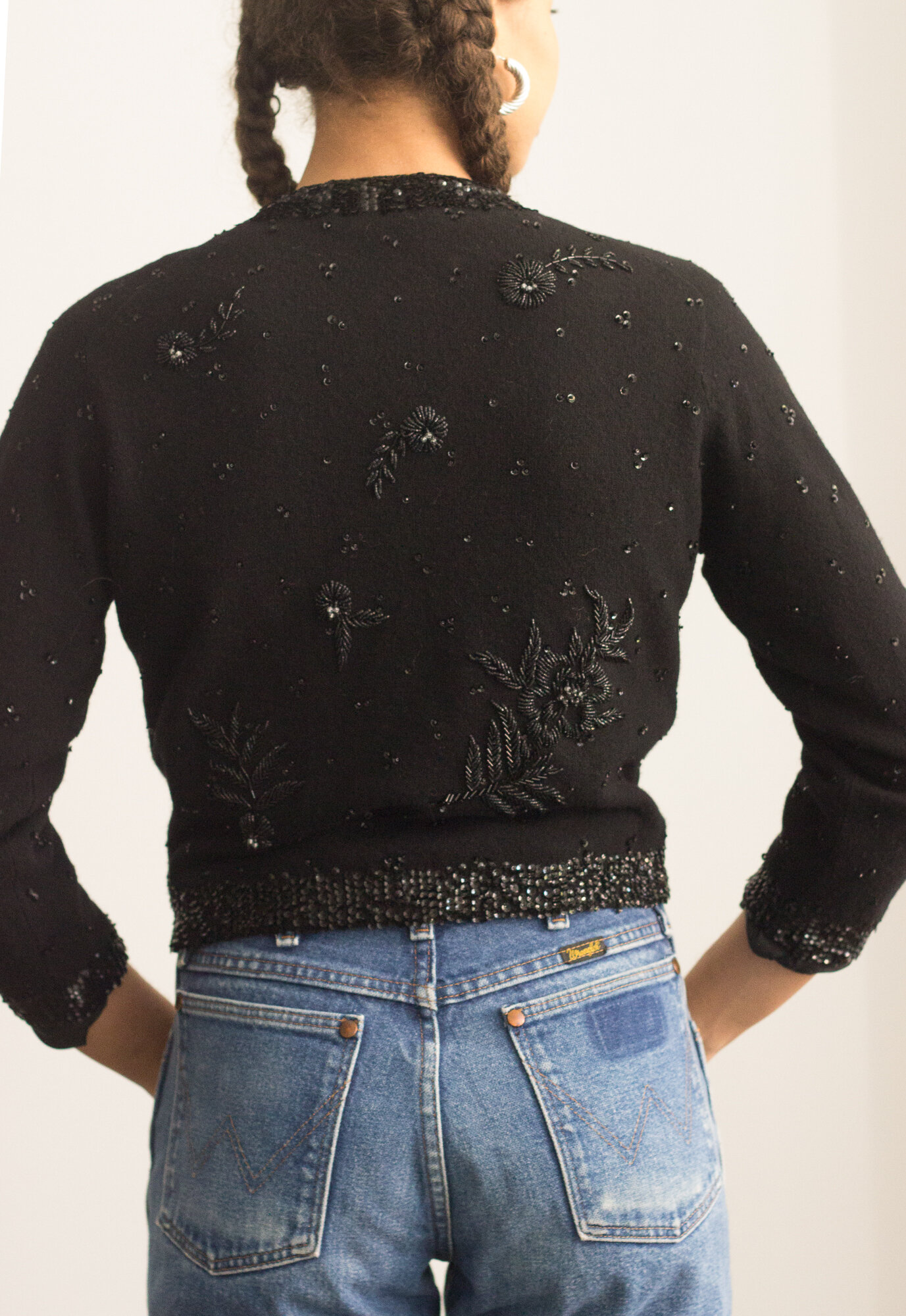 1950s Dalton Cashmere Beaded and Sequined Cardigan