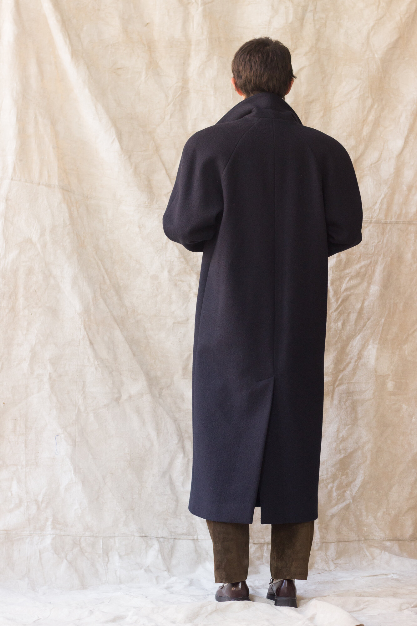 1980s Jones New York Oversize Navy Coat