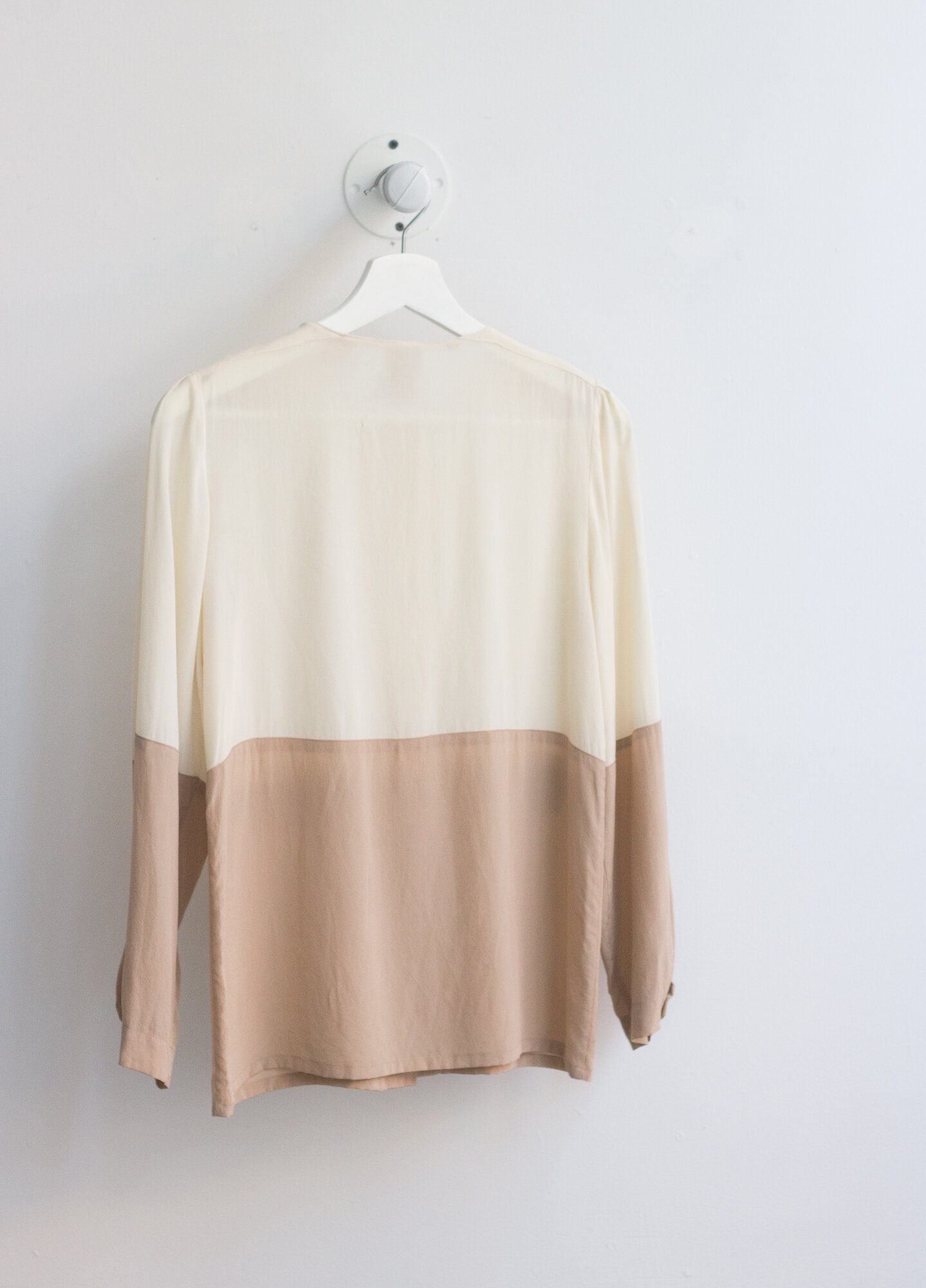 1980s Images by Krizia Duo-Tone Silk Blouse