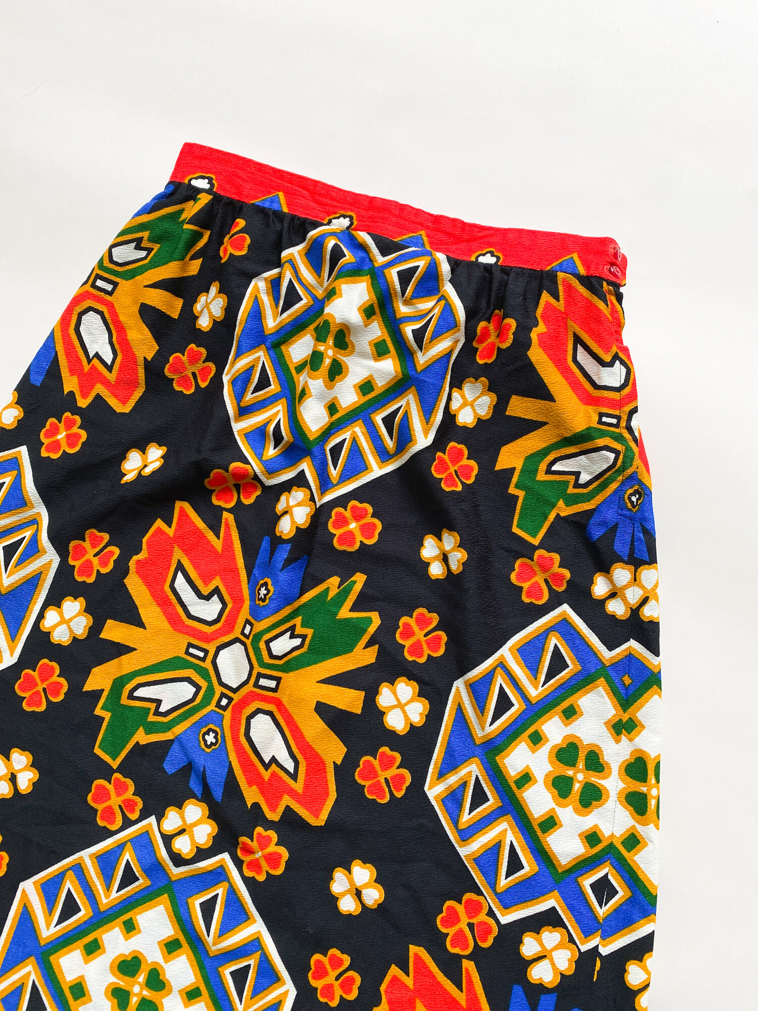 1970s Bright Folkloric Maxi Skirt