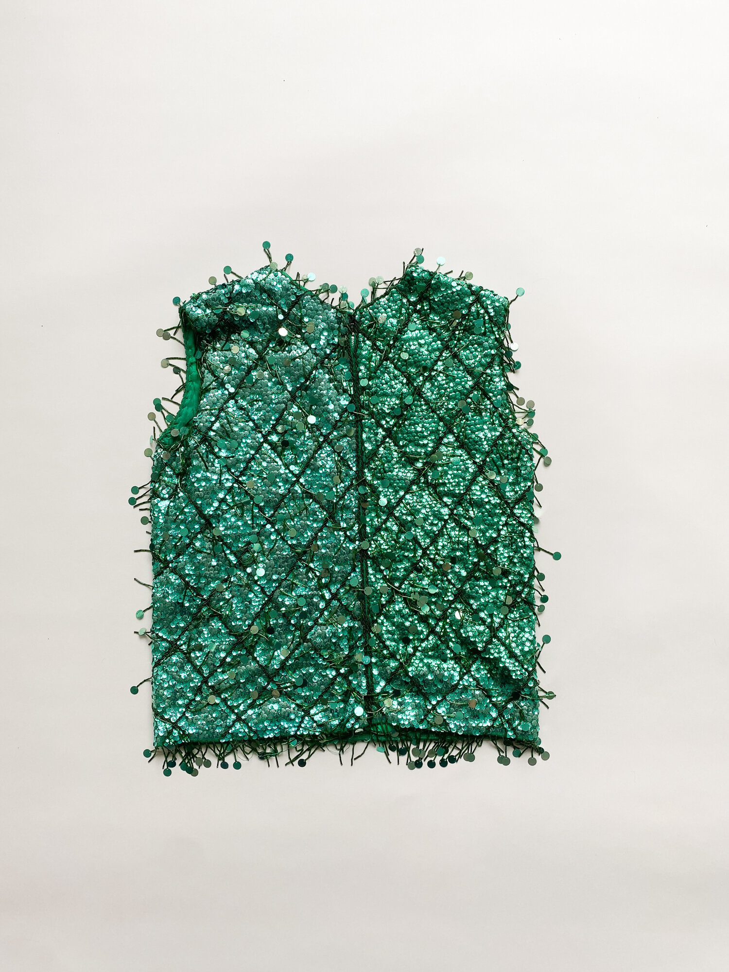 1960s Emerald Beaded and Sequined Top