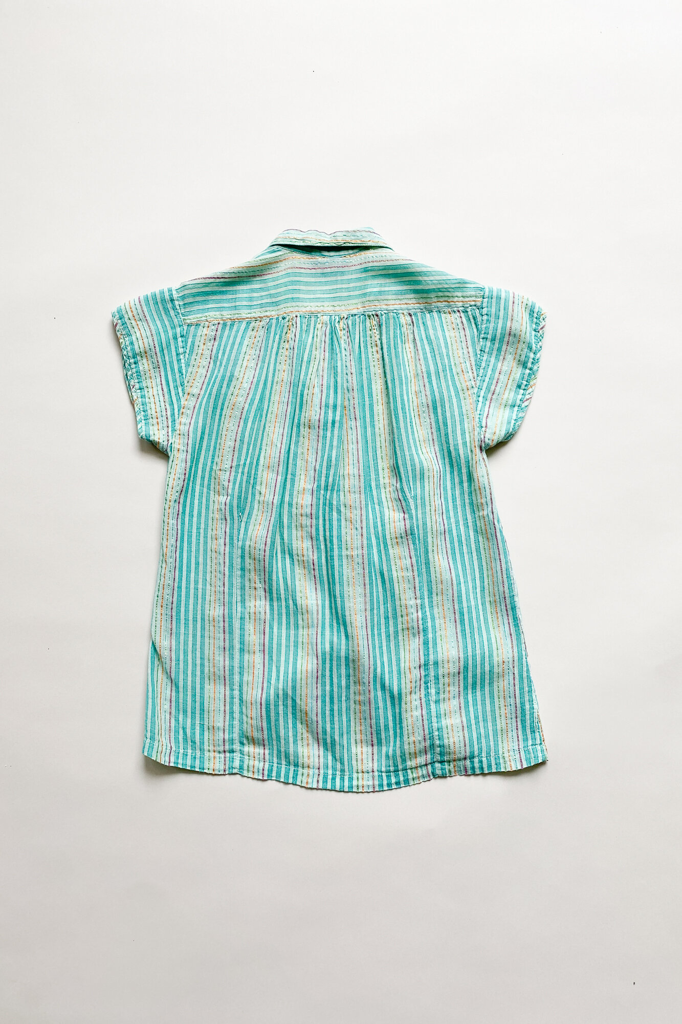 1970s Gauze Cotton Cap Sleeve Top