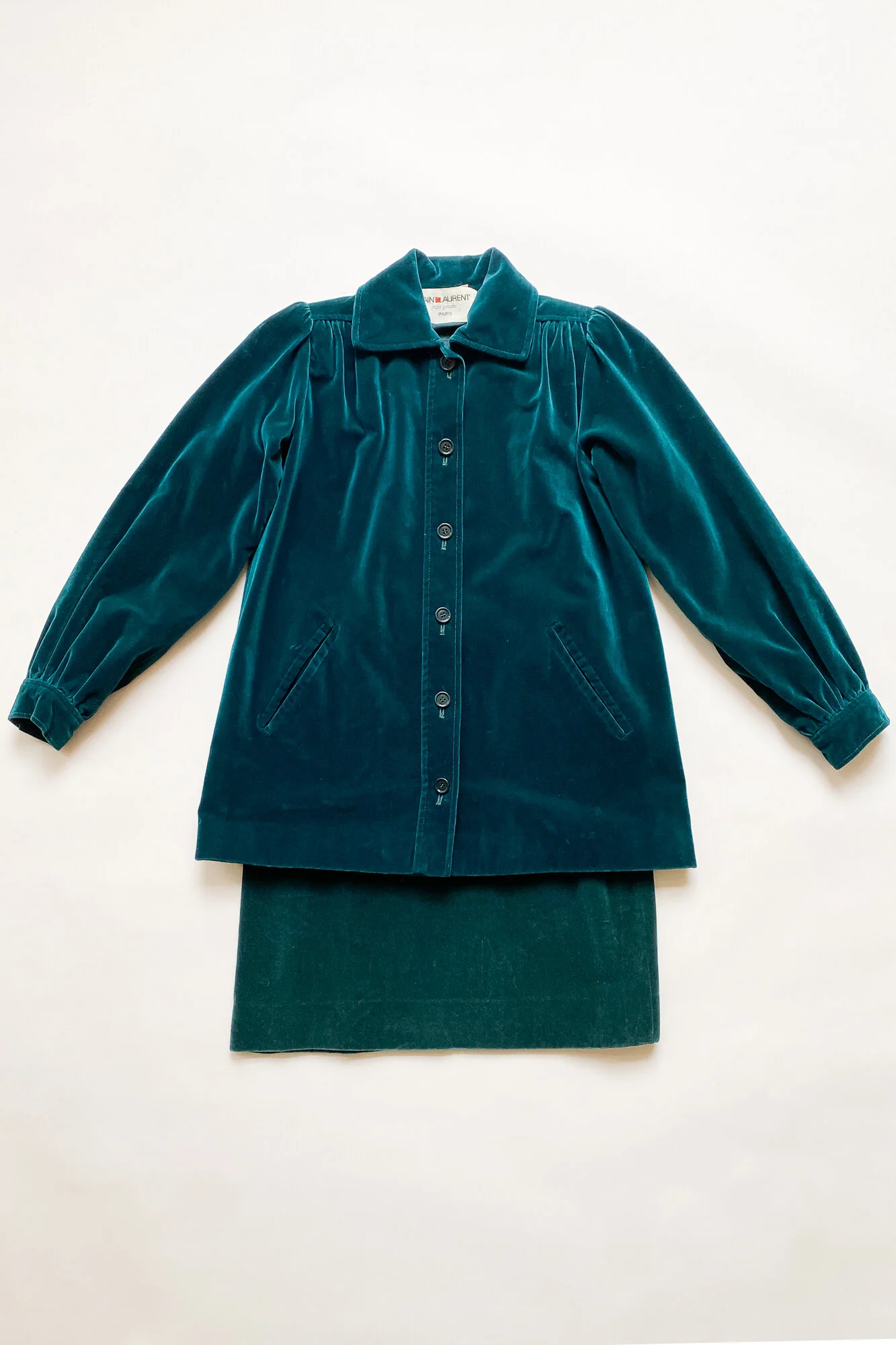 1970s Emerald Velvet Yves Saint Laurent Rive Gauche Set — Wayward 