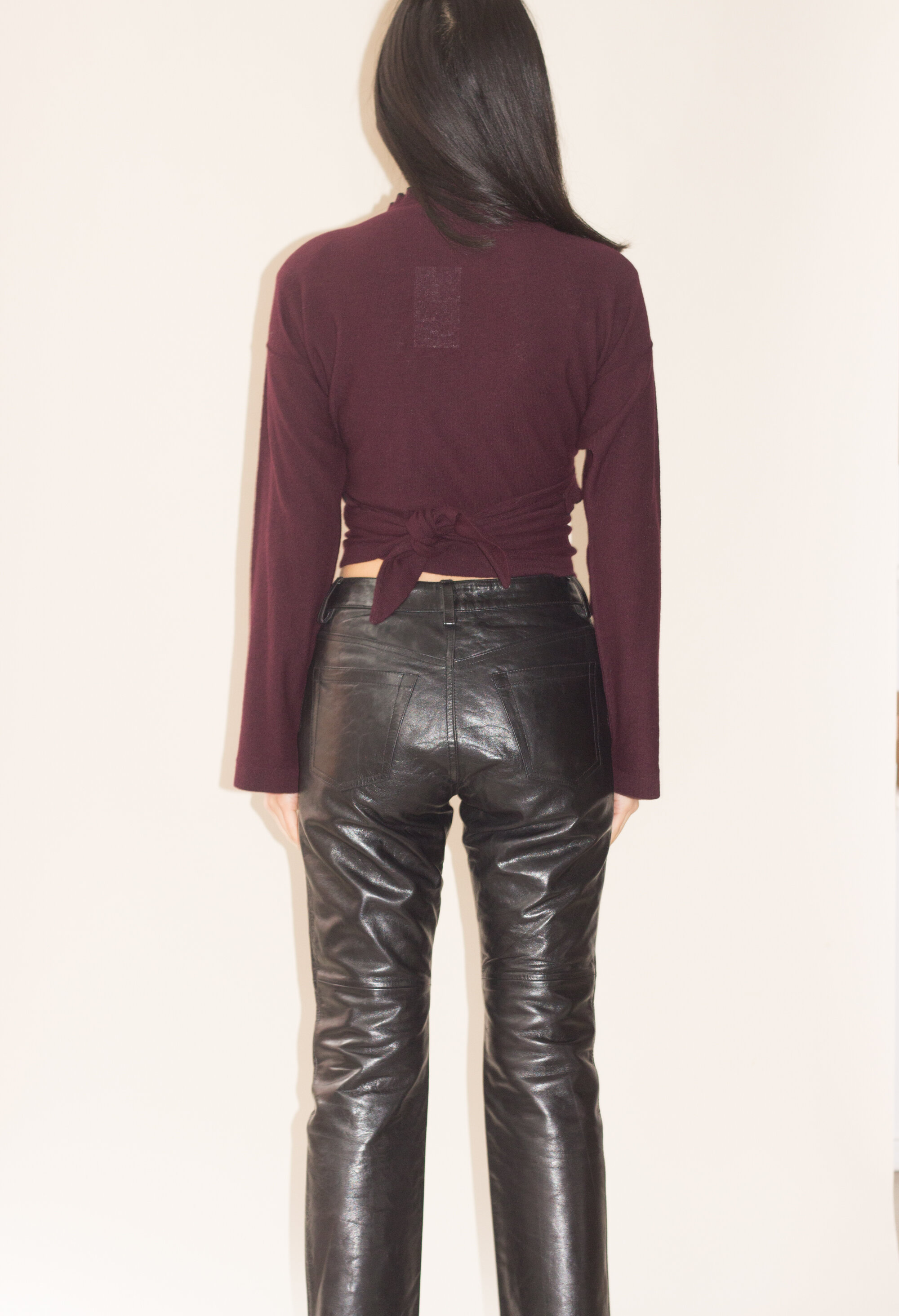 1980s Sonia Rykiel Plum Wrap Sweater