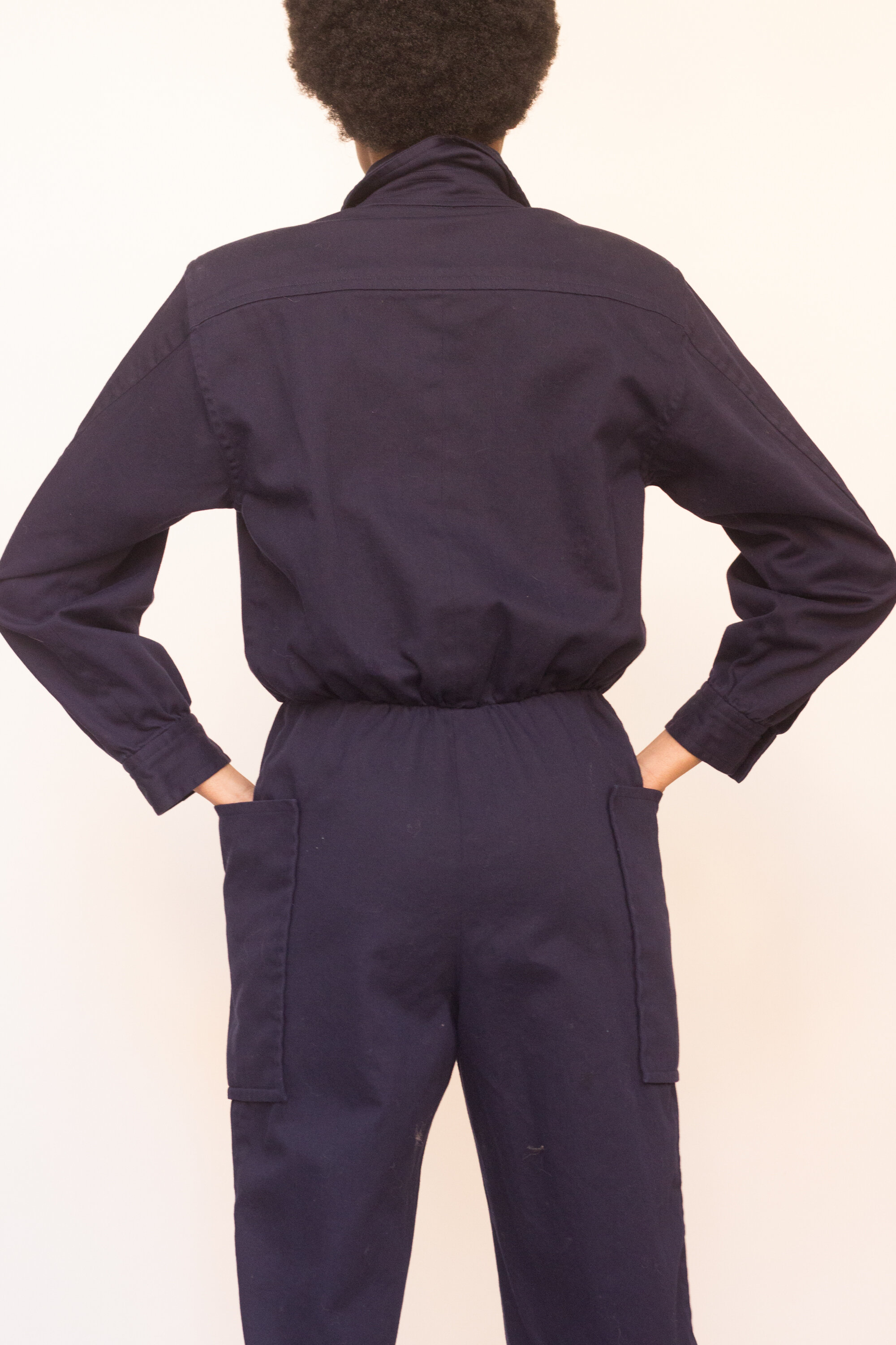 Early 1980s YSL Cotton Zip Up Jumpsuit