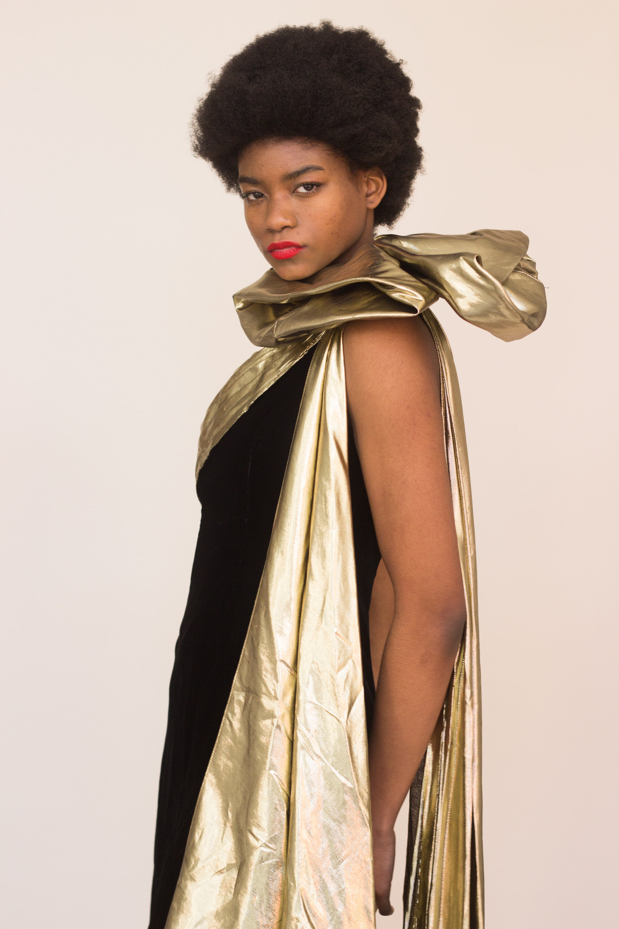 1980s Dynasty-esque Velvet and Gold Lamé