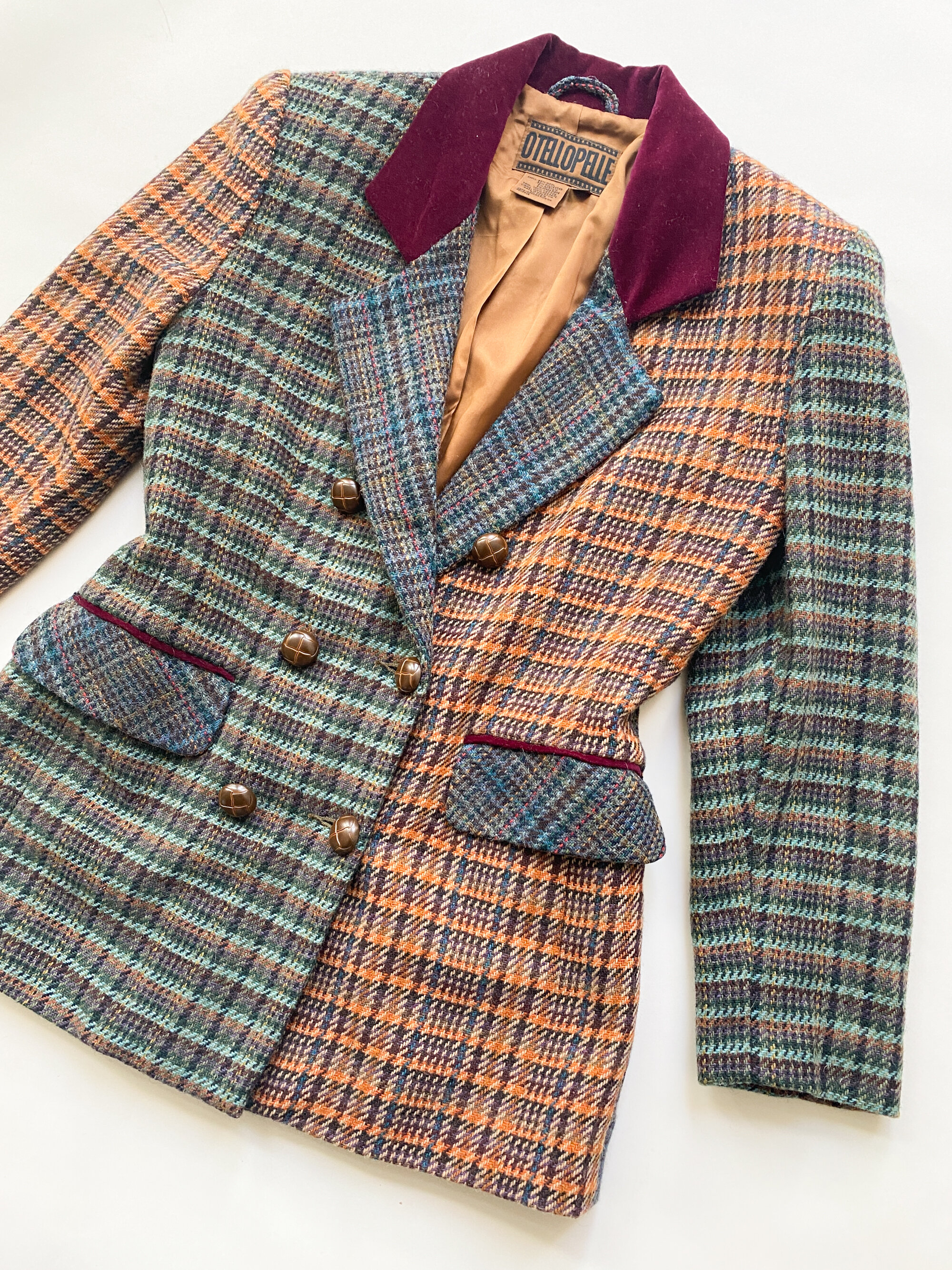 1980s Ottello Pelle Mixed Plaid Blazer