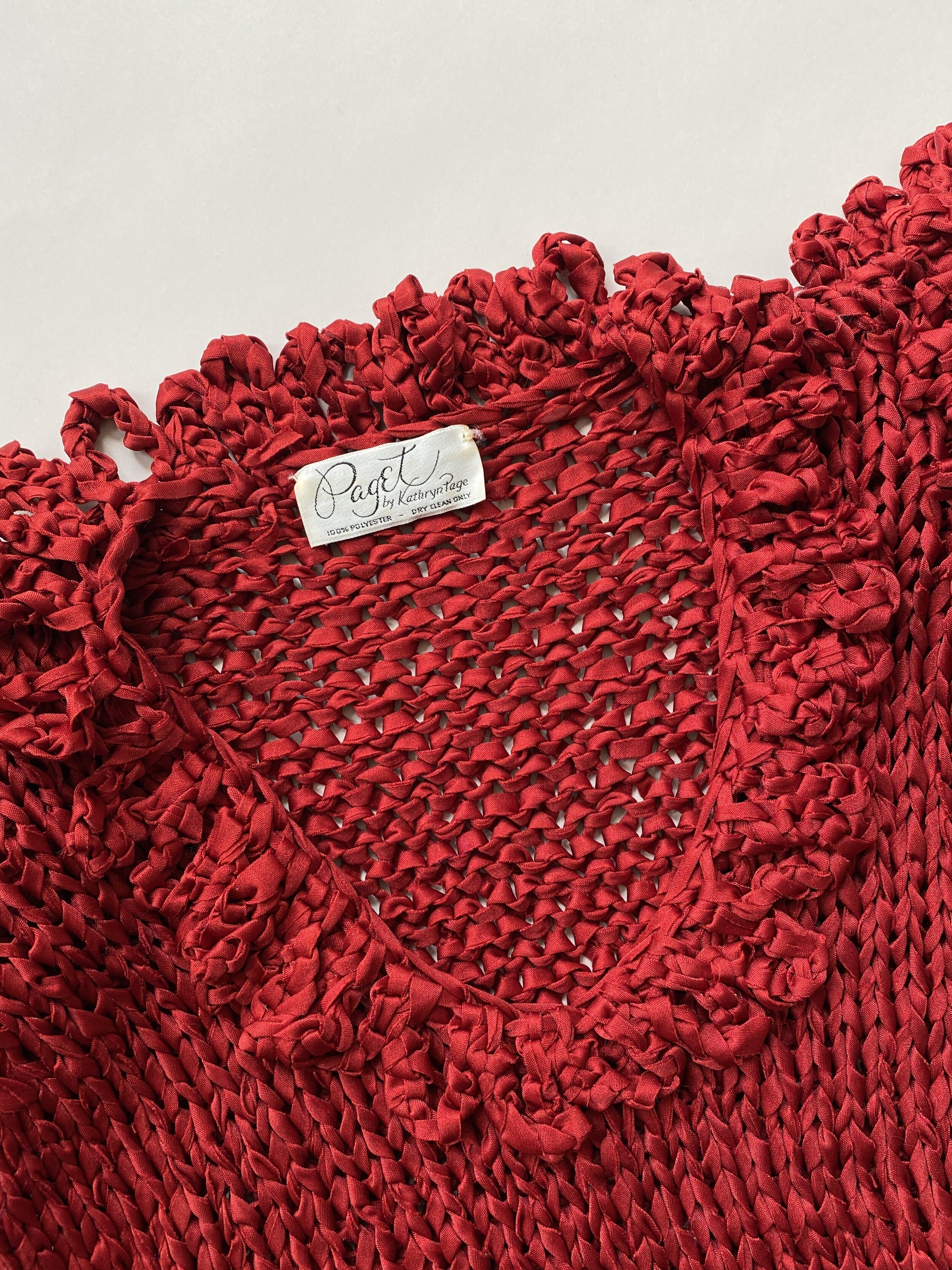 1970s Paget by Karen Page Ribbon Leg of Mutton Sleeve Knit