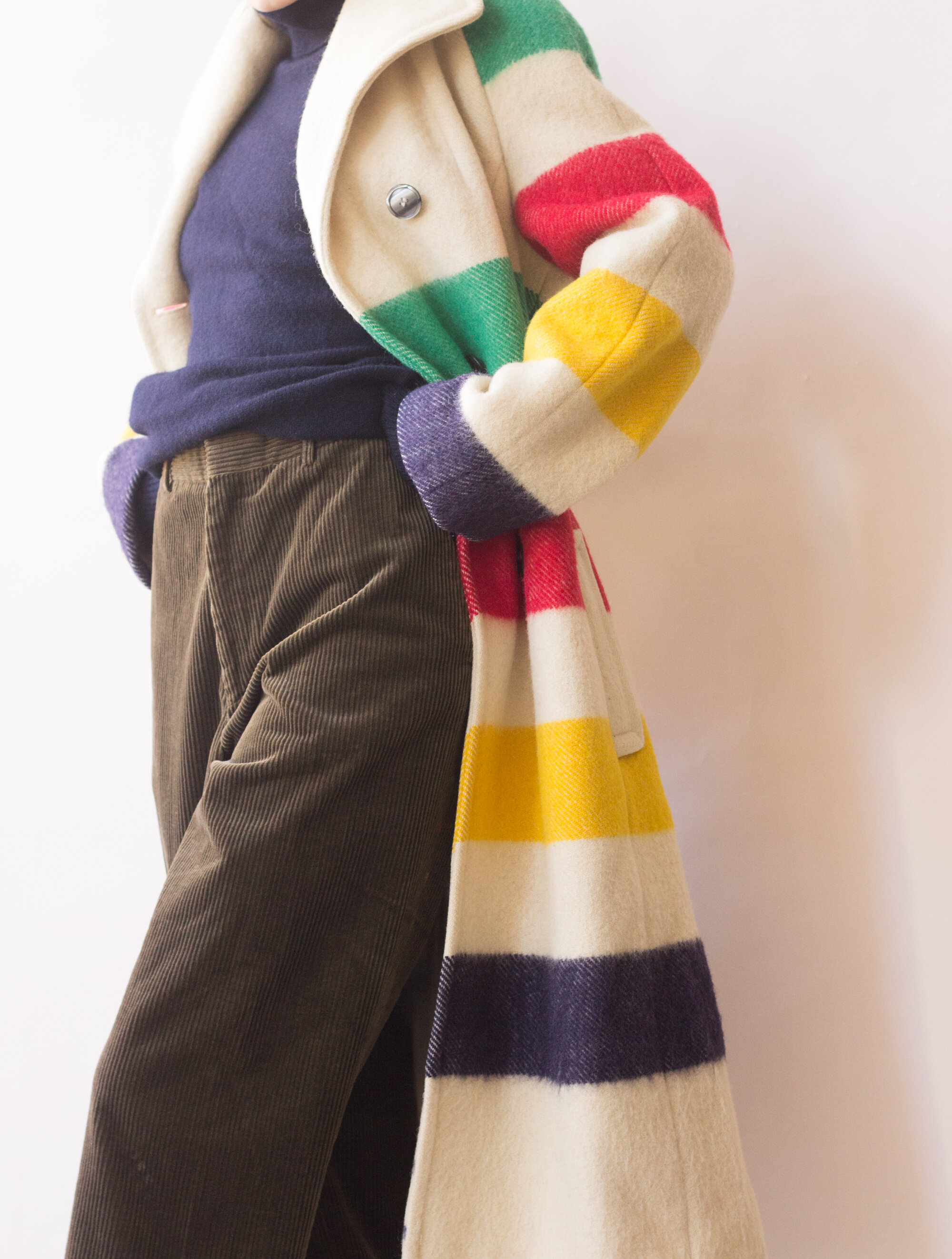Iconic 1970s Hudson's Bay Point Blanket Coat