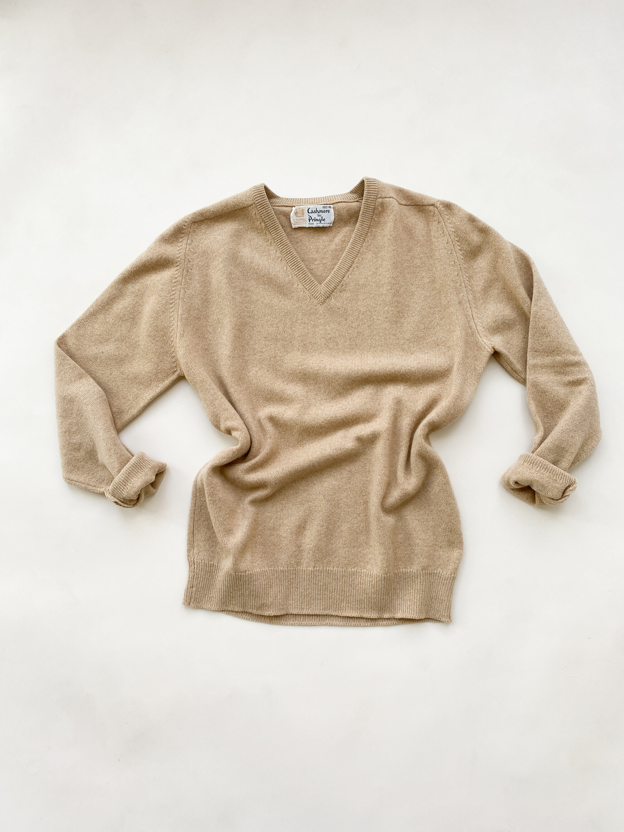 1960s Pringle of Scotland Camel Cashmere Pullover